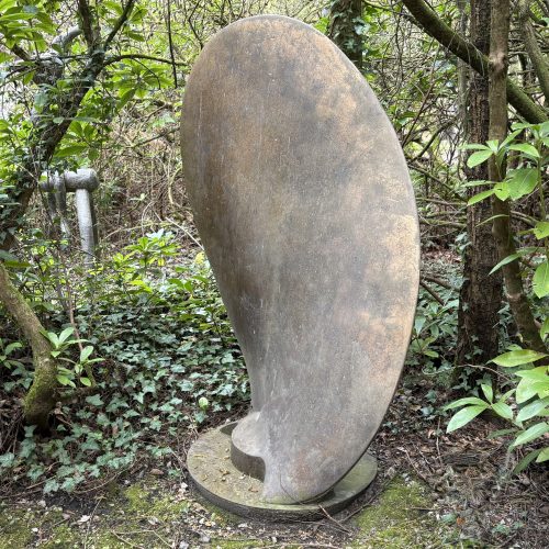 Fantastic Fin is a bold and captivating abstract sculpture, cast in bronze from a large propeller fin that carries a strong sense of motion and industry