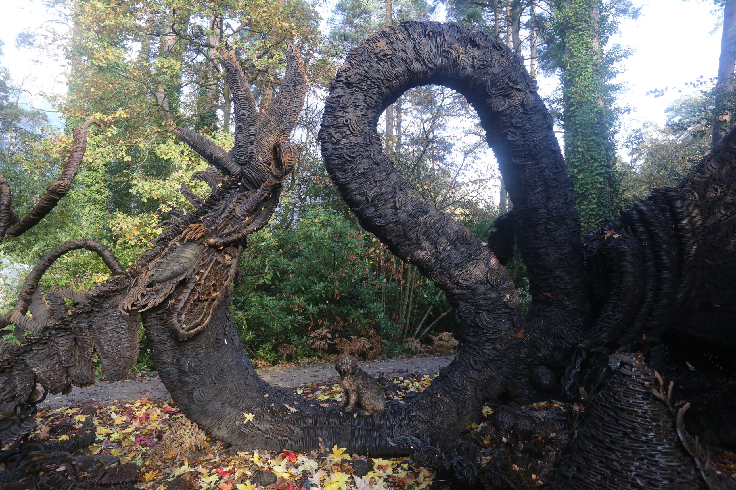 Final Throes of Dragon Tableaux (Horseshoe Dragon) by Jim Poolman, 50,000 Horseshoes. Unique, 5m high by 14m wide by 8m deep, 17.8-tonne