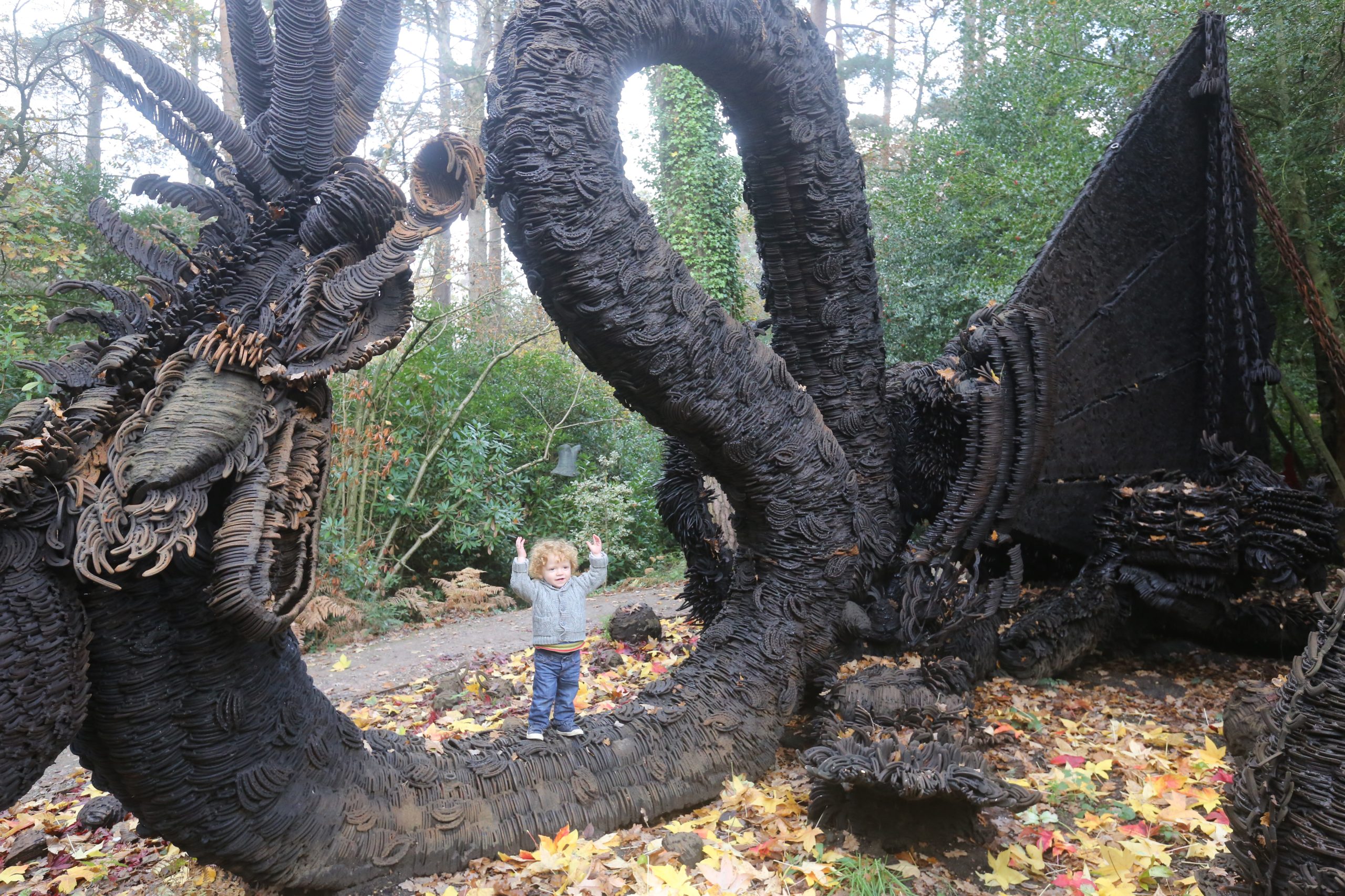 Final Throes of Dragon Tableaux (Horseshoe Dragon) by Jim Poolman, 50,000 Horseshoes. Unique, 5m high by 14m wide by 8m deep, 17.8-tonne