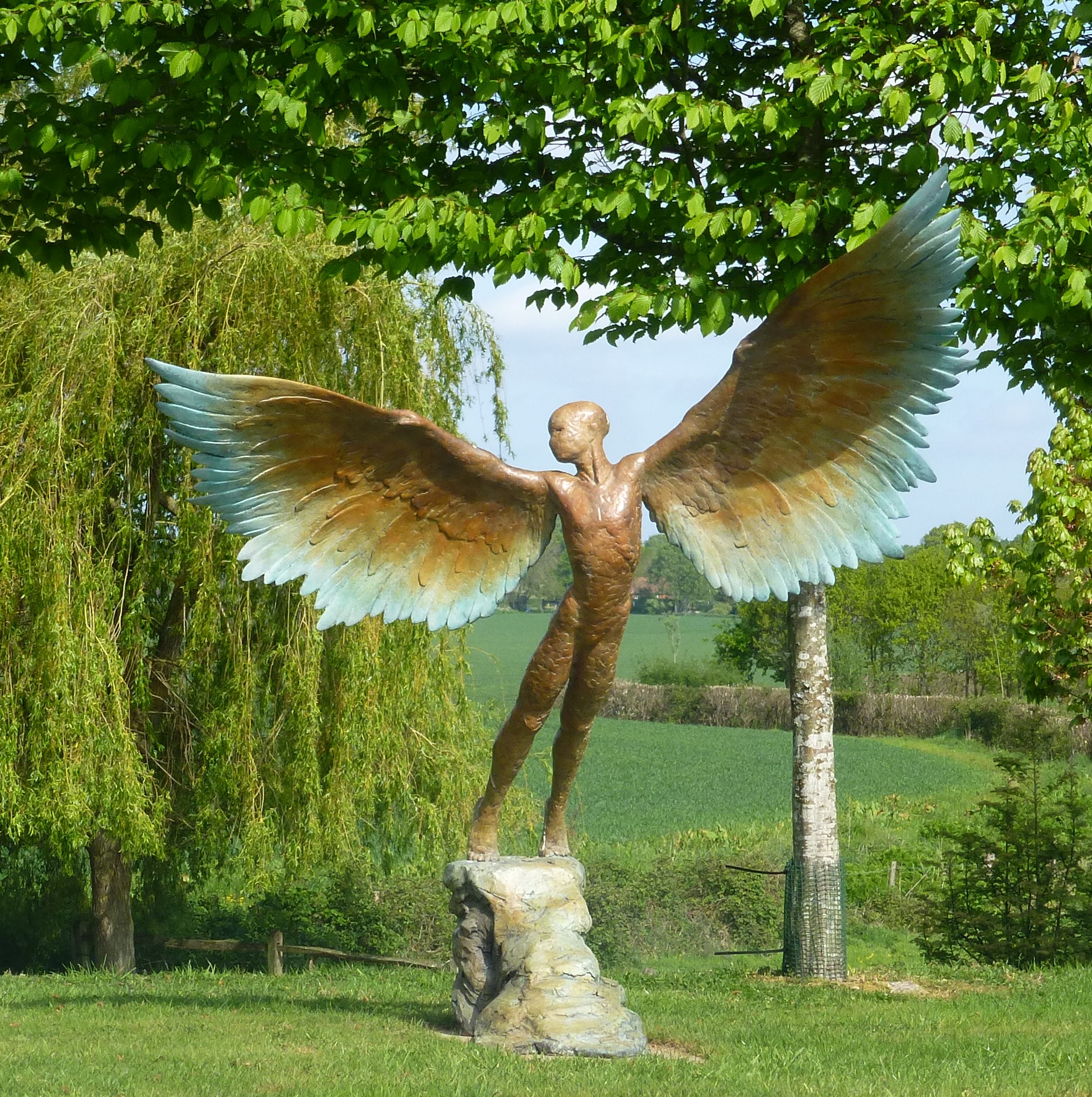 Large Bronze Mythical Figure Sculpture - Icarus II by Nicola