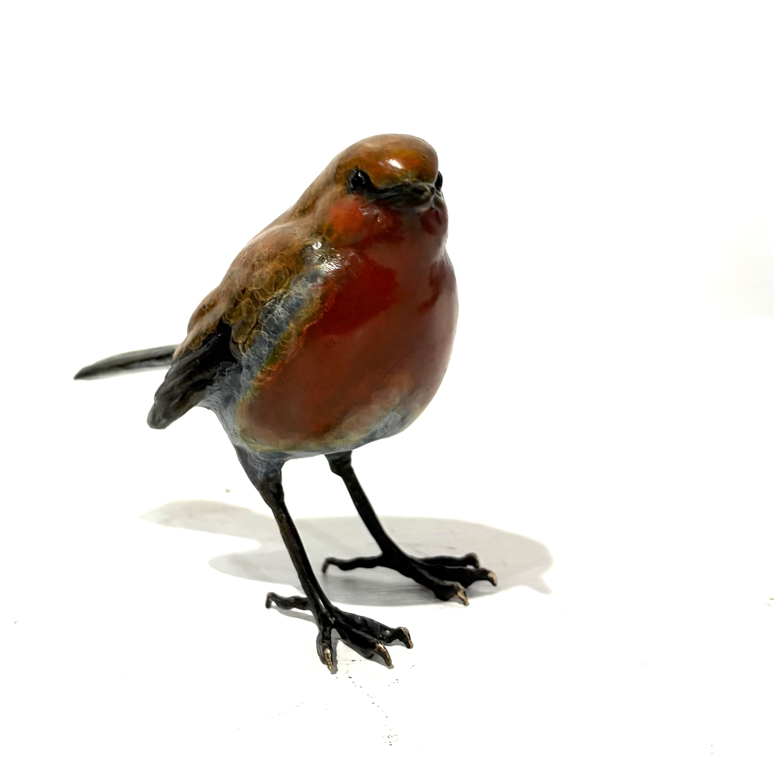 Robin by Steve Langford is a beautiful life size sculpture of a Robin made of solid bronze.