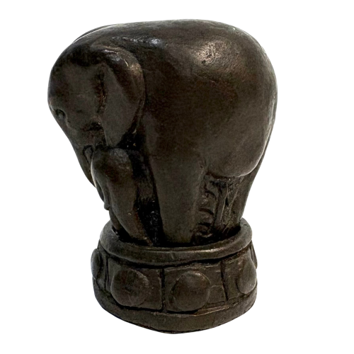 Mother & Child by Sean Crampton, a smaller scale bronze sculpture of an elephant and it's baby, suitable for indoor display.