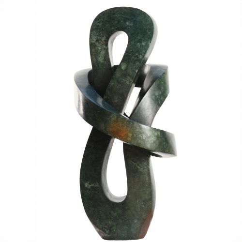 With All My Heart by Victor Matafi .Unique, abstract Zimbabwean Shona Opal Stone sculpture.