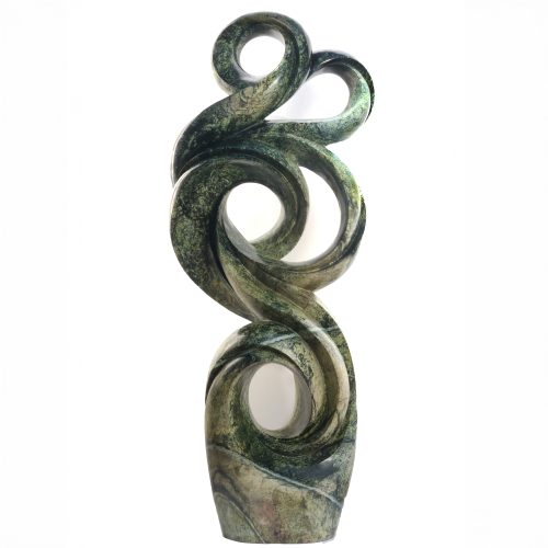 Best Times by Willard Bopoto is an Avocado Stone, Unique, Abstract Zimbabwean Shona sculpture from the Spirit in Stone exhibition