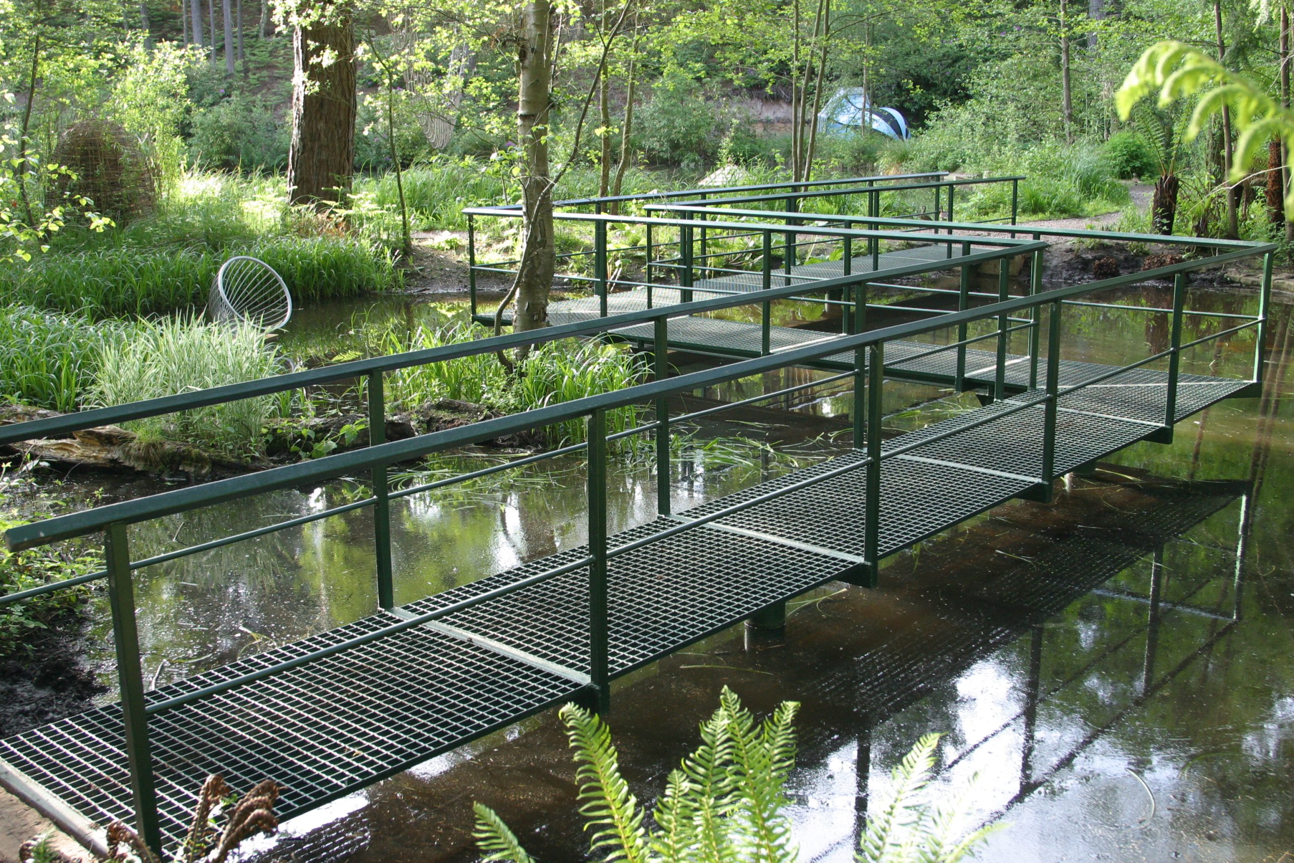 Zig zag bridge at The Sculpture Park