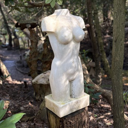 Classical Female Torso is a marble sculpture showcasing elegant form and natural balance, crafted to bring timeless sophistication to any space.