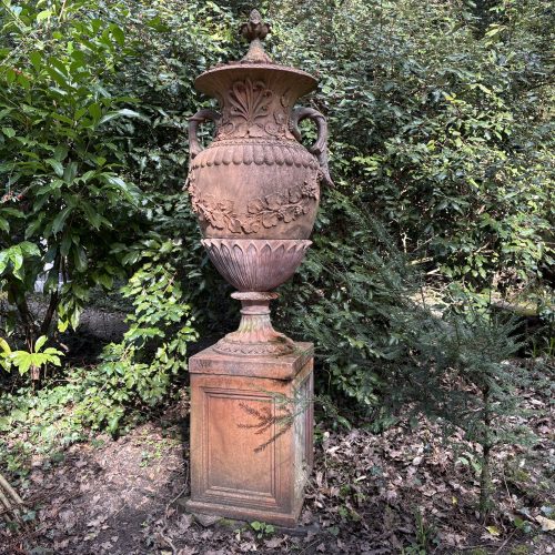 Large terracotta garden urn sculpture