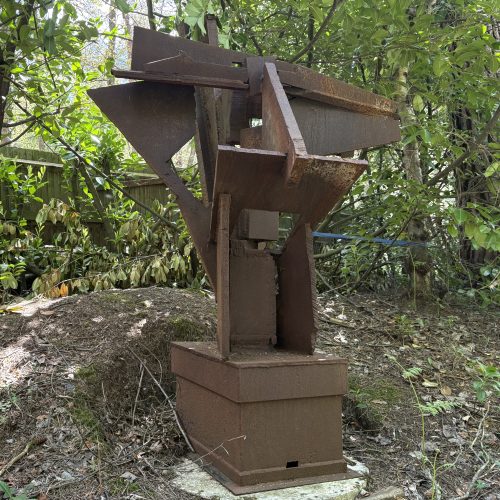 Industrial I by The Vicar's New Hobby is a large steel abstract garden sculpture - a striking work that commands space and attention