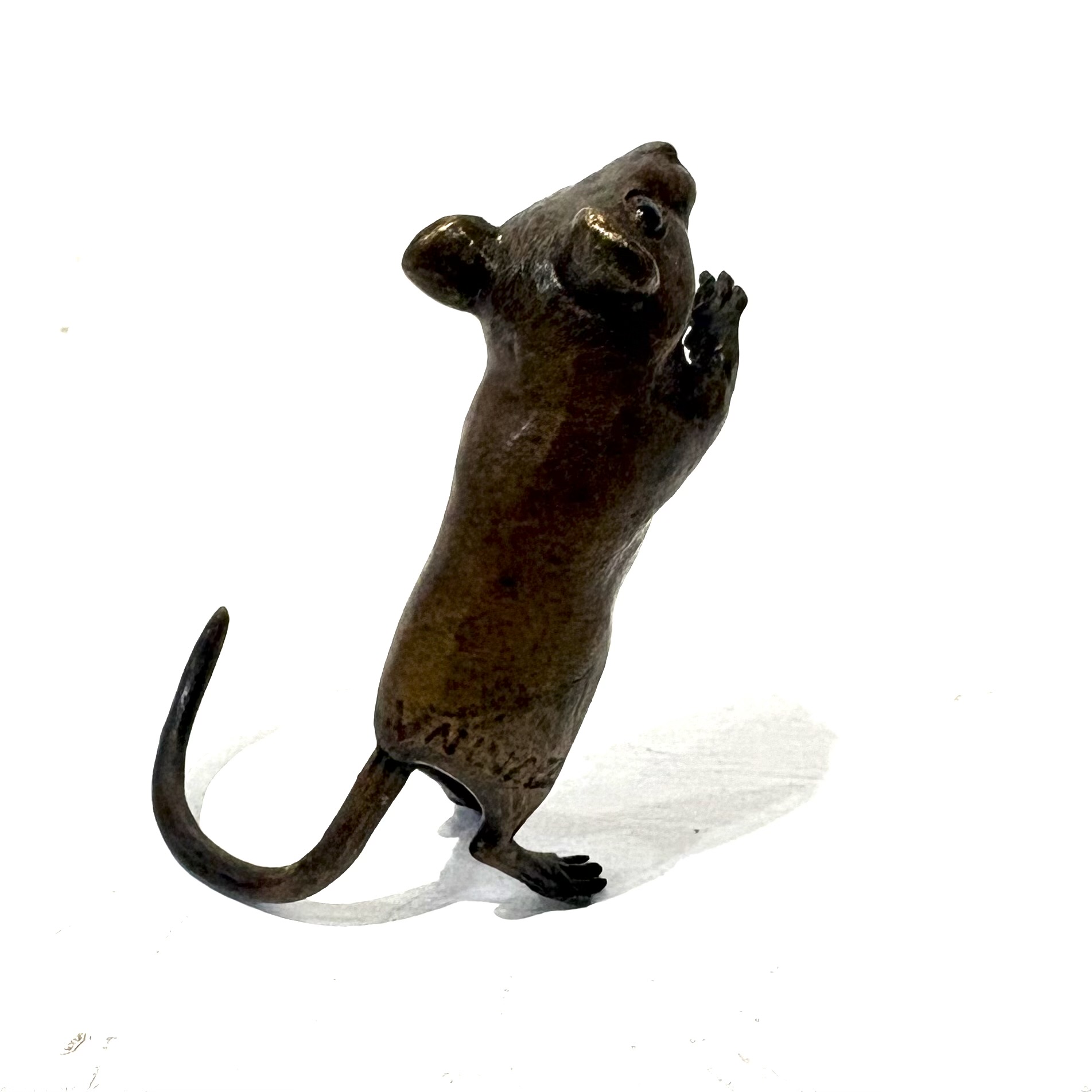 Dormouse by Steve Boss. Small bronze mouse sculpture