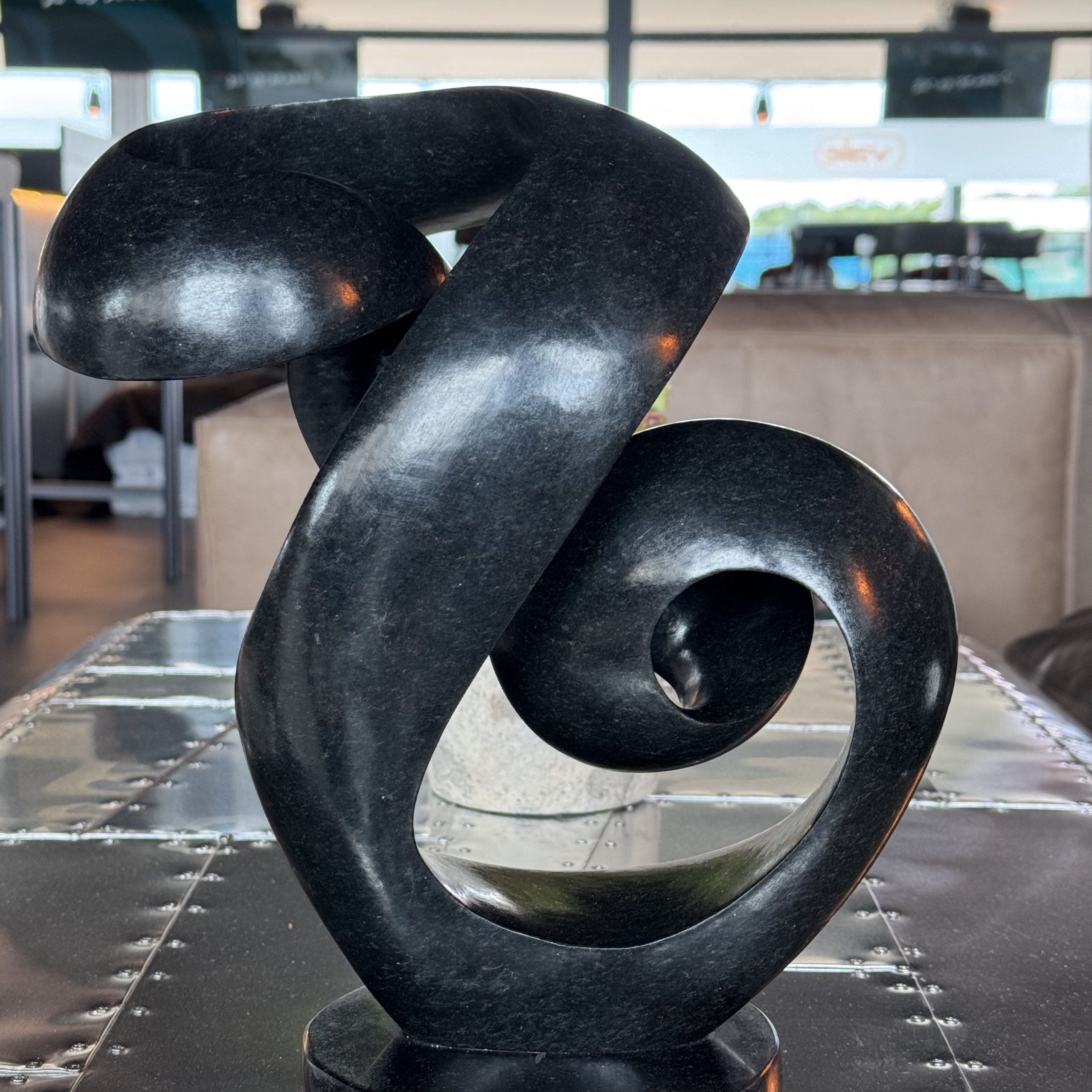 Eternal by Tonderai Sowa. Unique abstract sculpture hand carved in Springstone.
