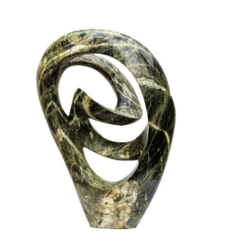 Positive Mind by Kufa McDonald. Unique table-top sized abstract Shona sculpture made from avocado stone.