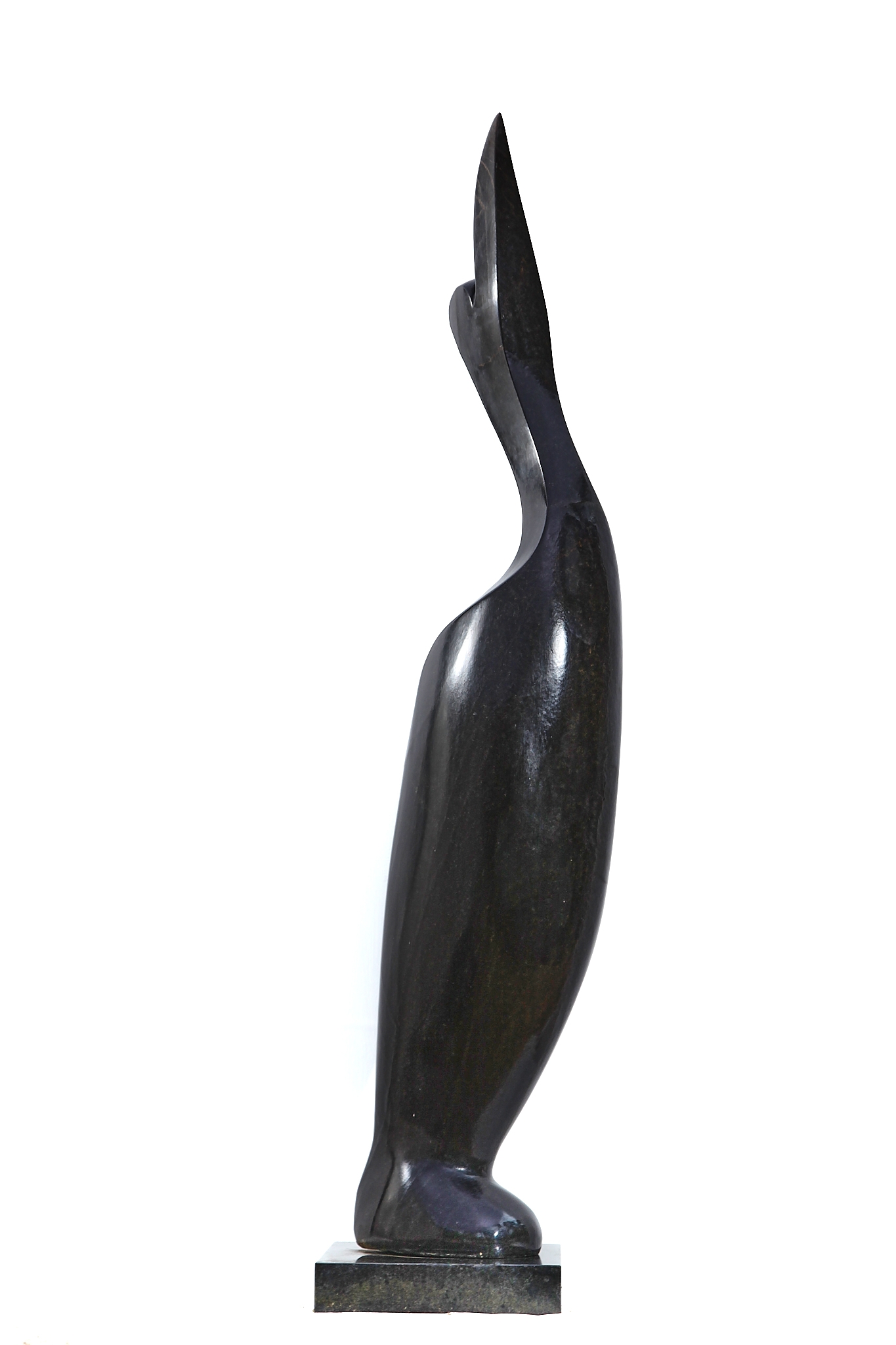 Tall Slim Springstone Sculpture of a Bird Looking up