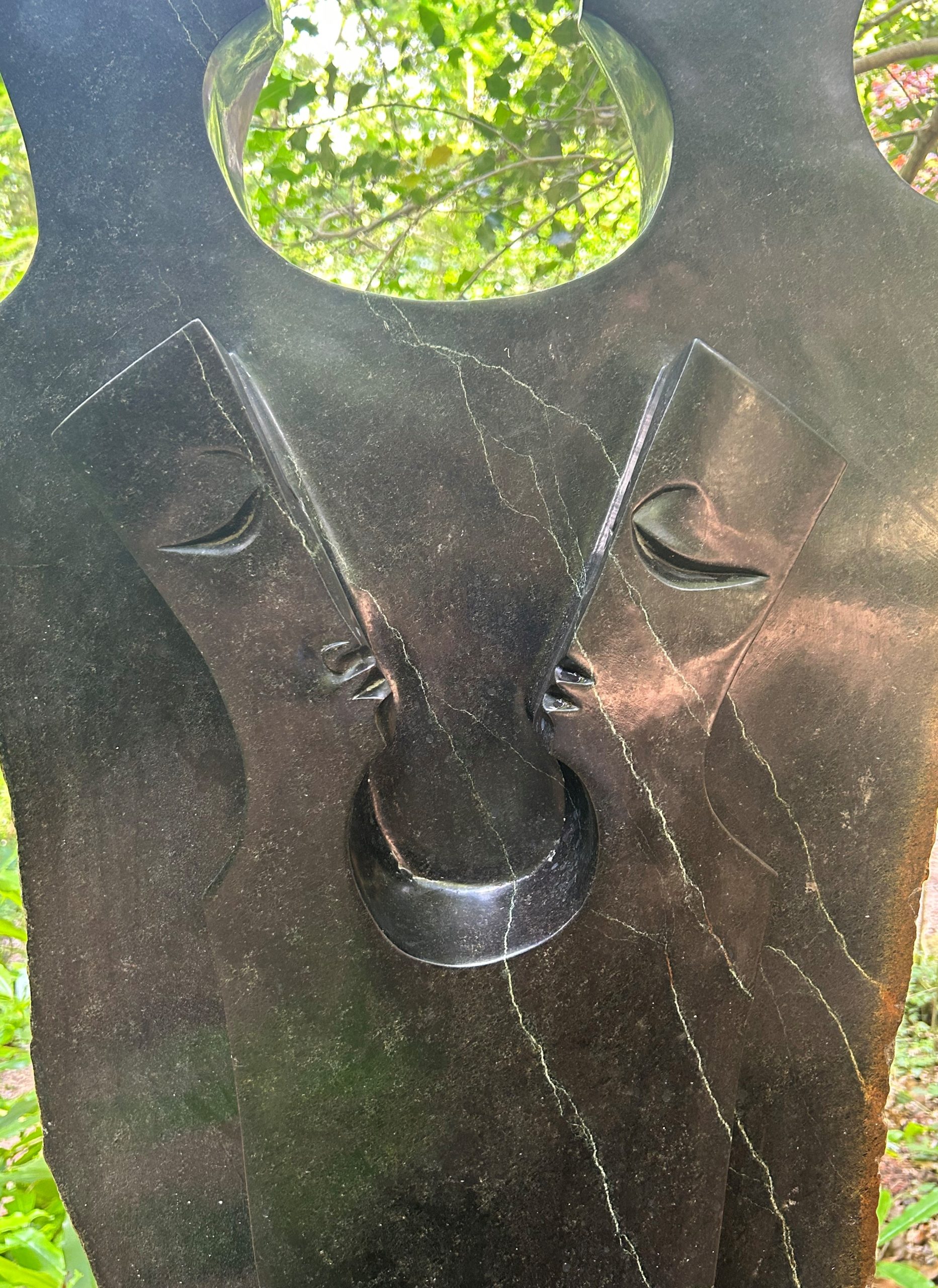 Large Stone Abstract People Sculpture - A Family by Sam Wabe (Unique) - Image 2