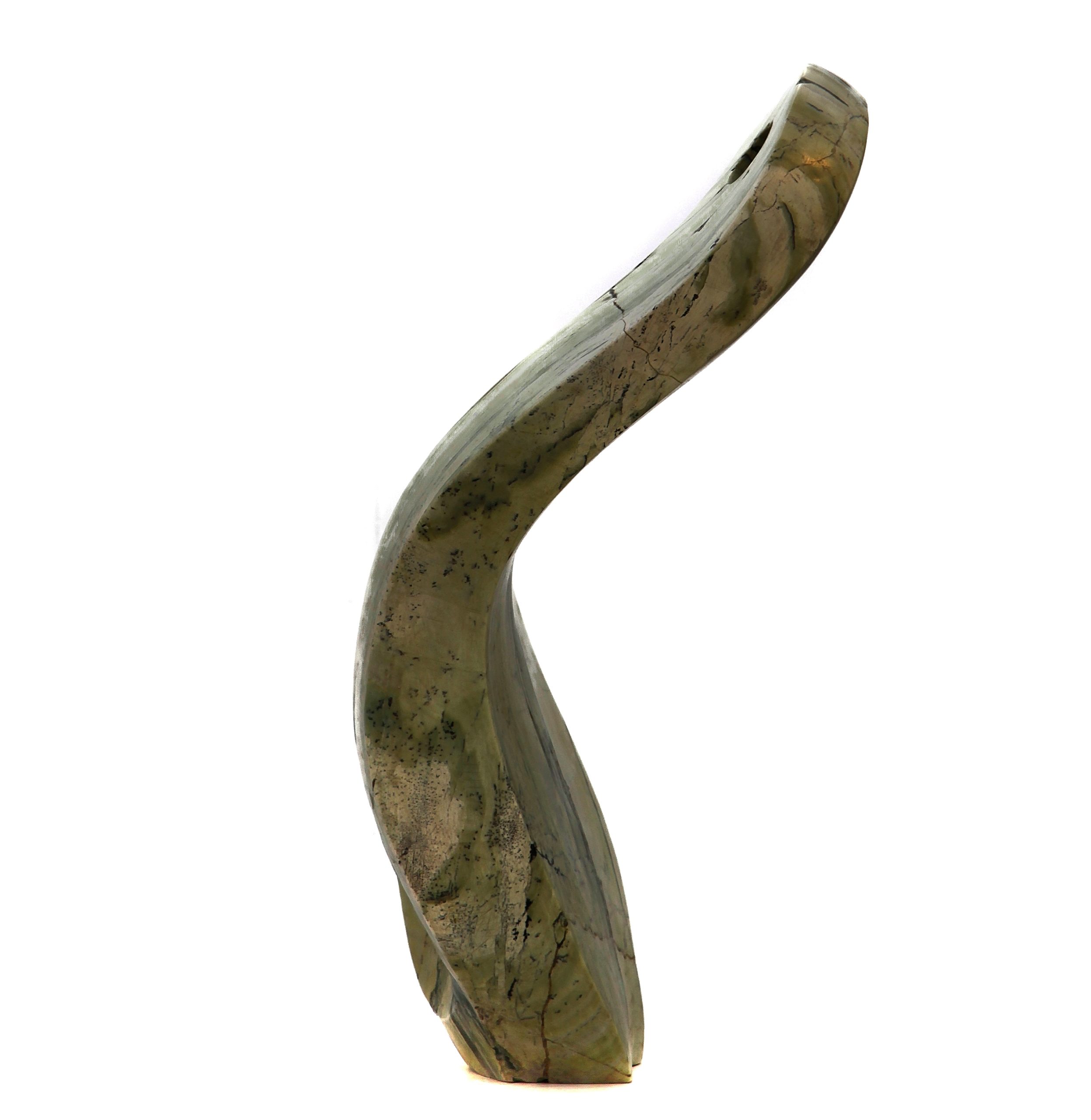 An abstract Shona sculpture made of Butter Jade.