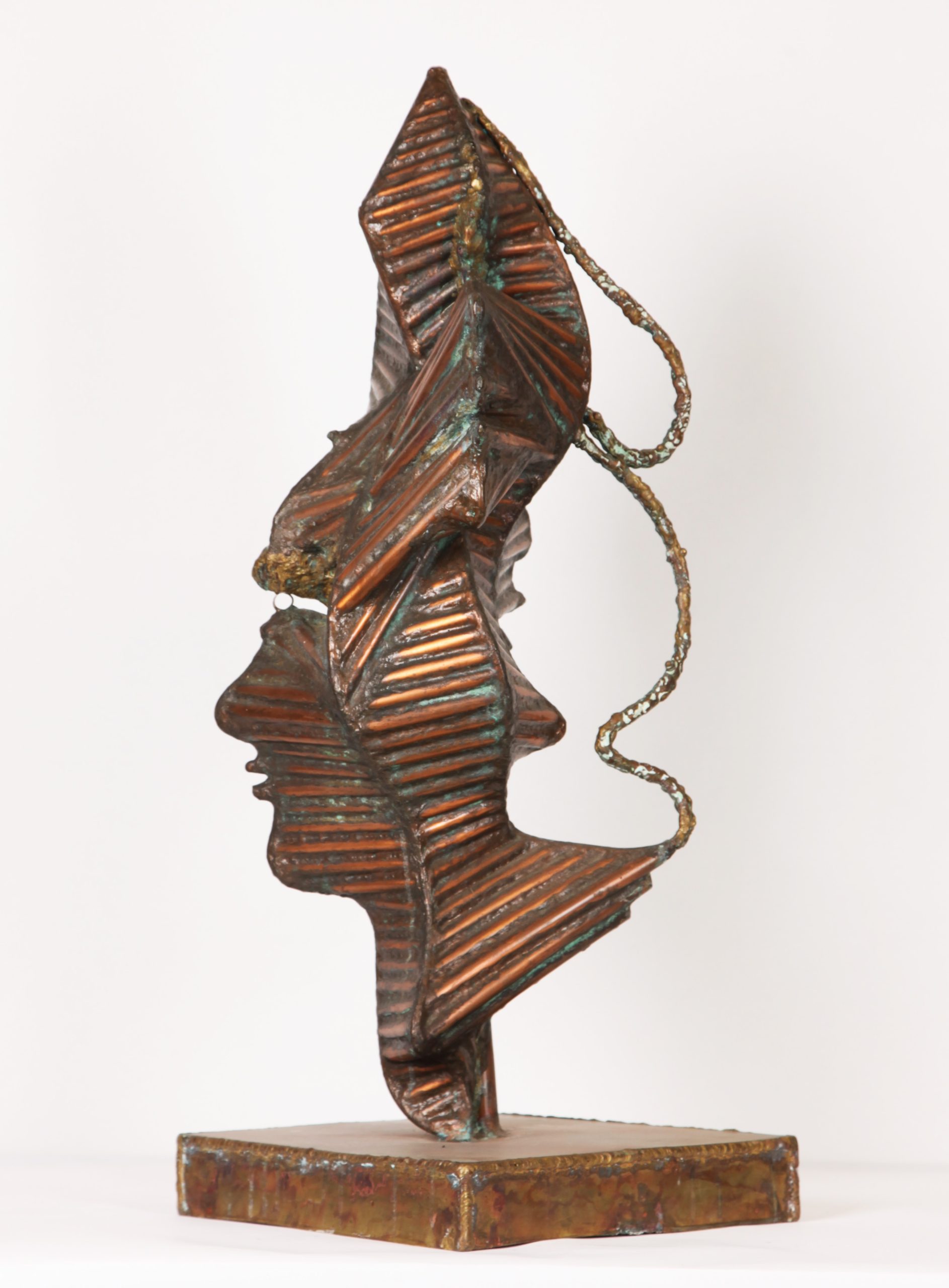 Tabletop Abstract Copper Sculpture - Faces - Image 5