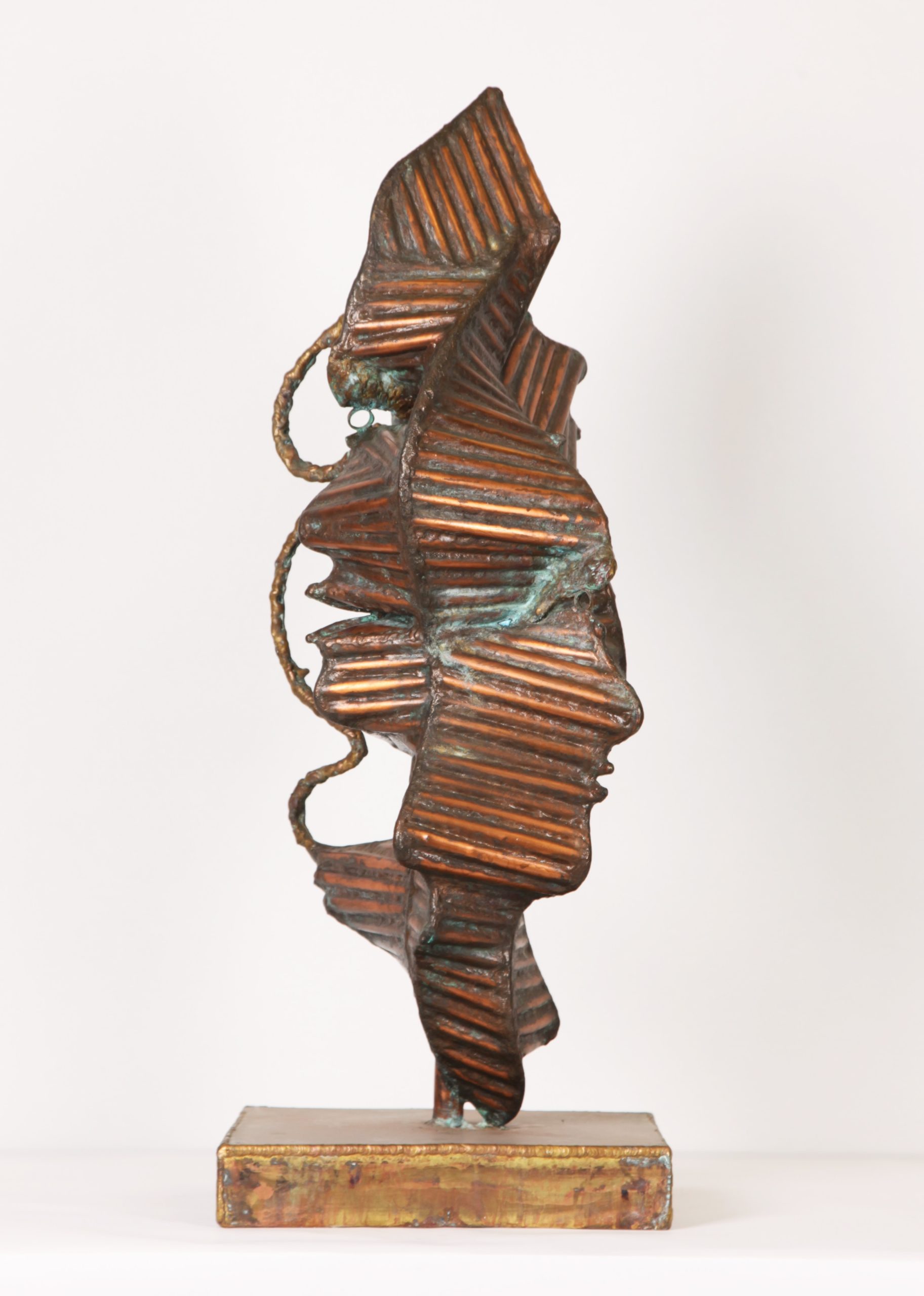 Tabletop Abstract Copper Sculpture - Faces - Image 2