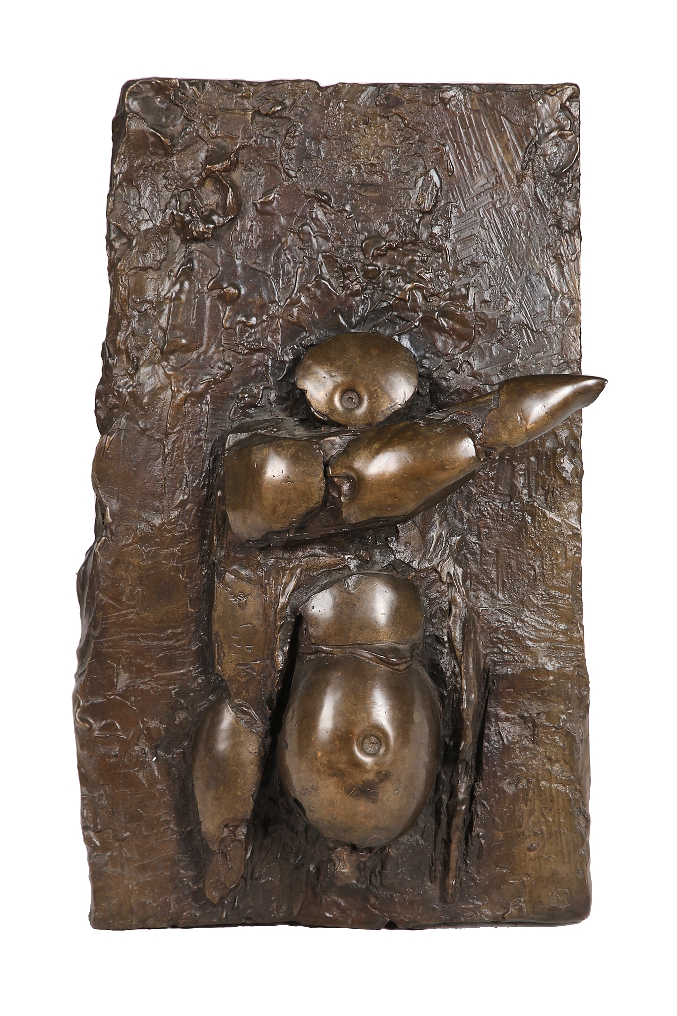 Abstract Wall Relief Sculpture Of Two separate film directors pointing