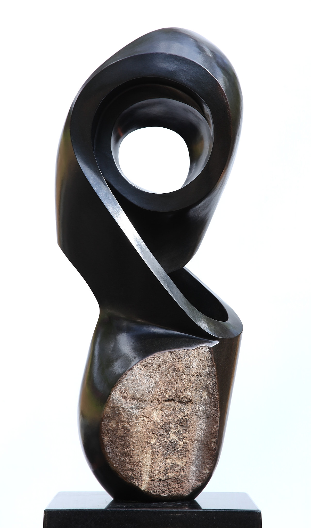 African Shona Springstone Abstract Curved Holy Sculpture