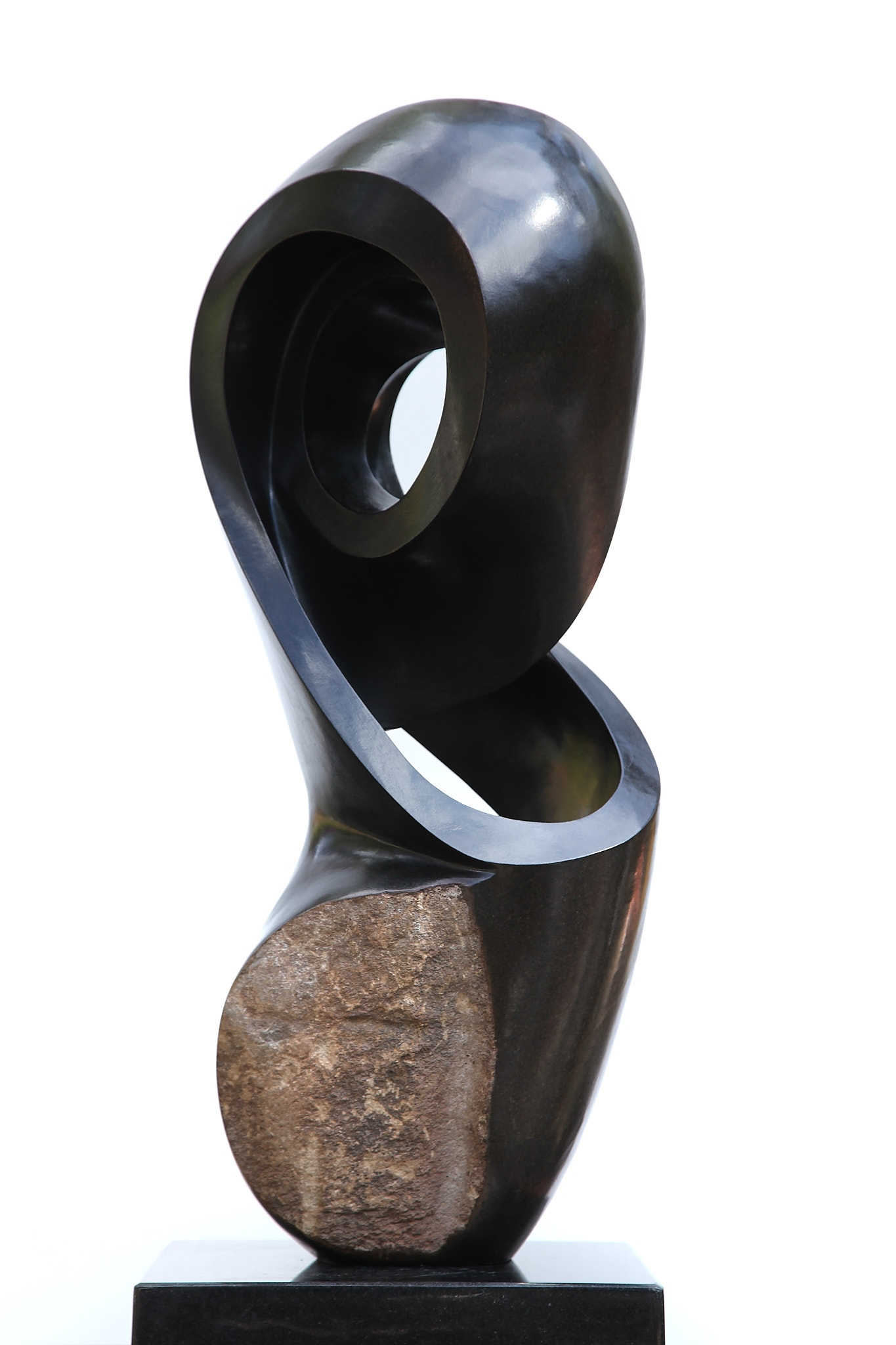 African Shona Springstone Abstract Curved Holy Sculpture