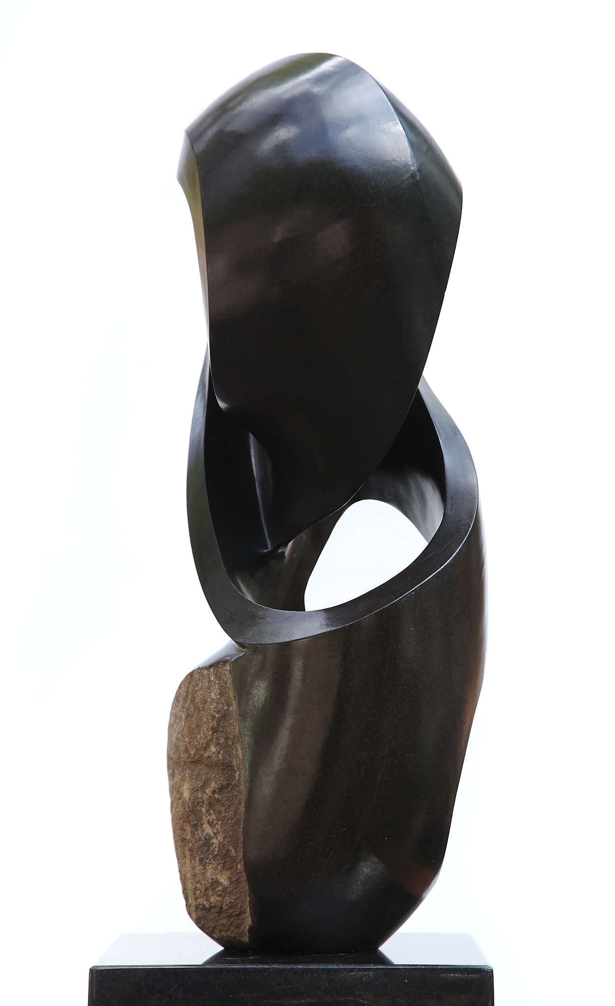 African Shona Springstone Abstract Curved Holy Sculpture