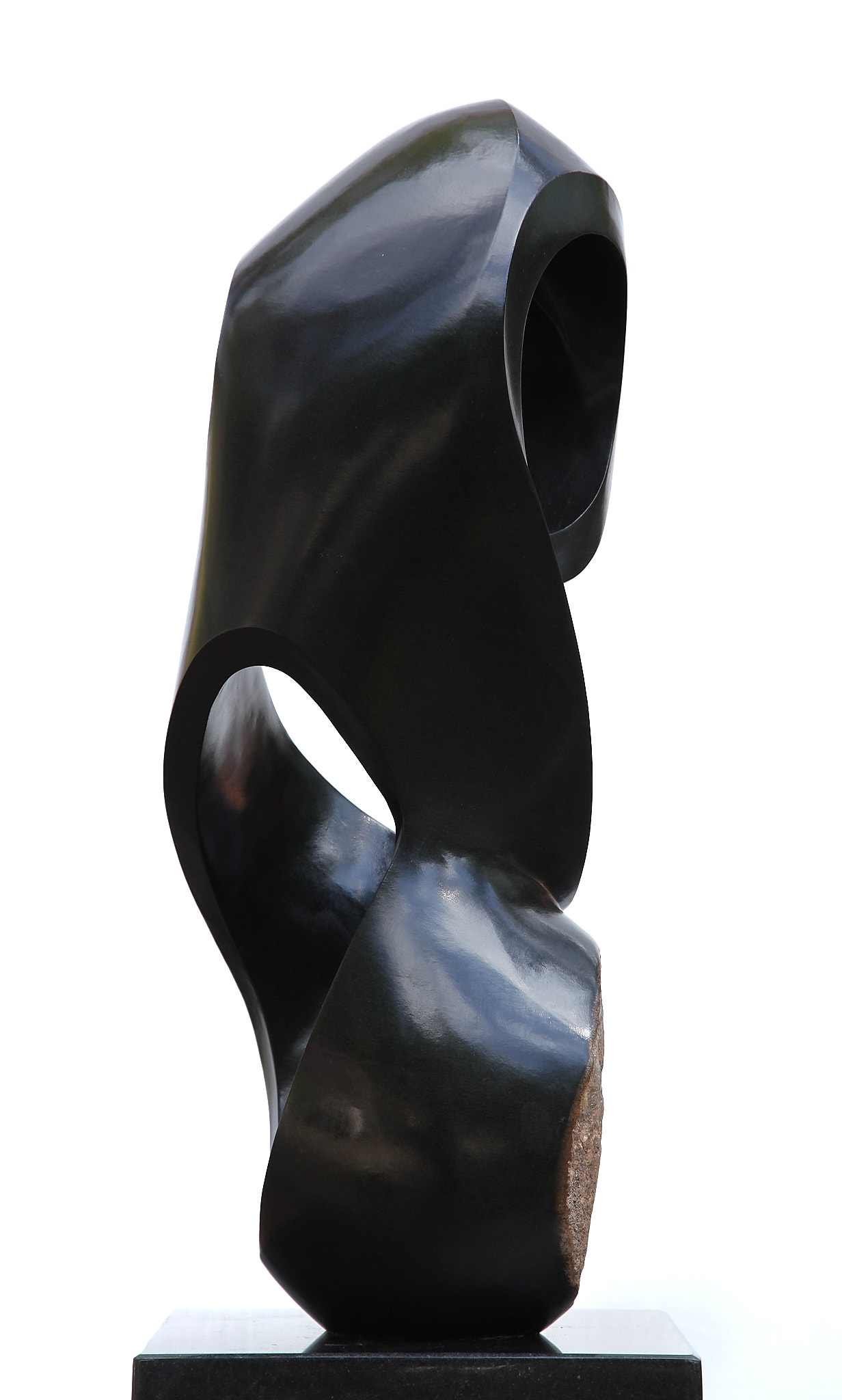 African Shona Springstone Abstract Curved Holy Sculpture