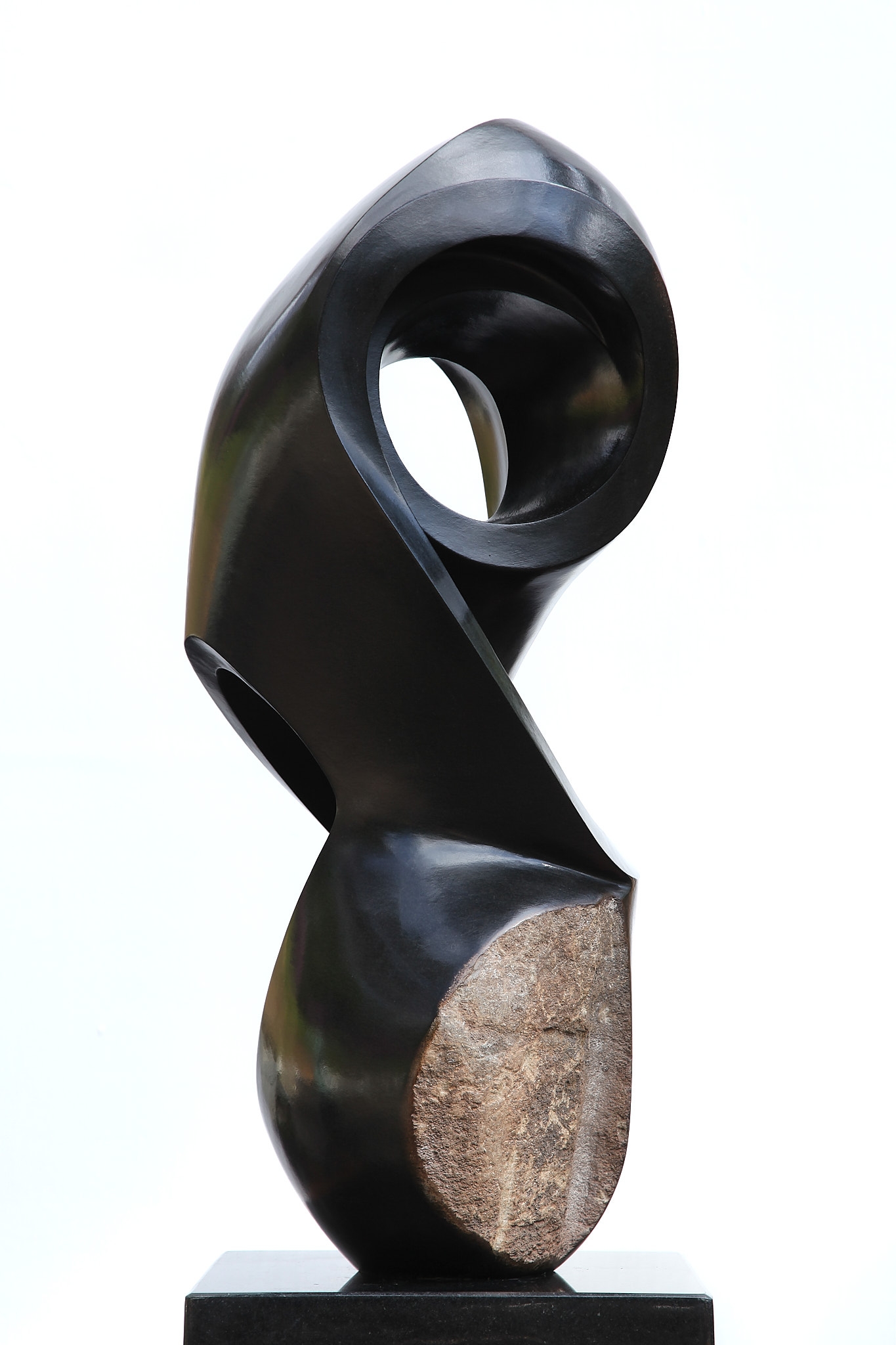 African Shona Springstone Abstract Curved Holy Sculpture