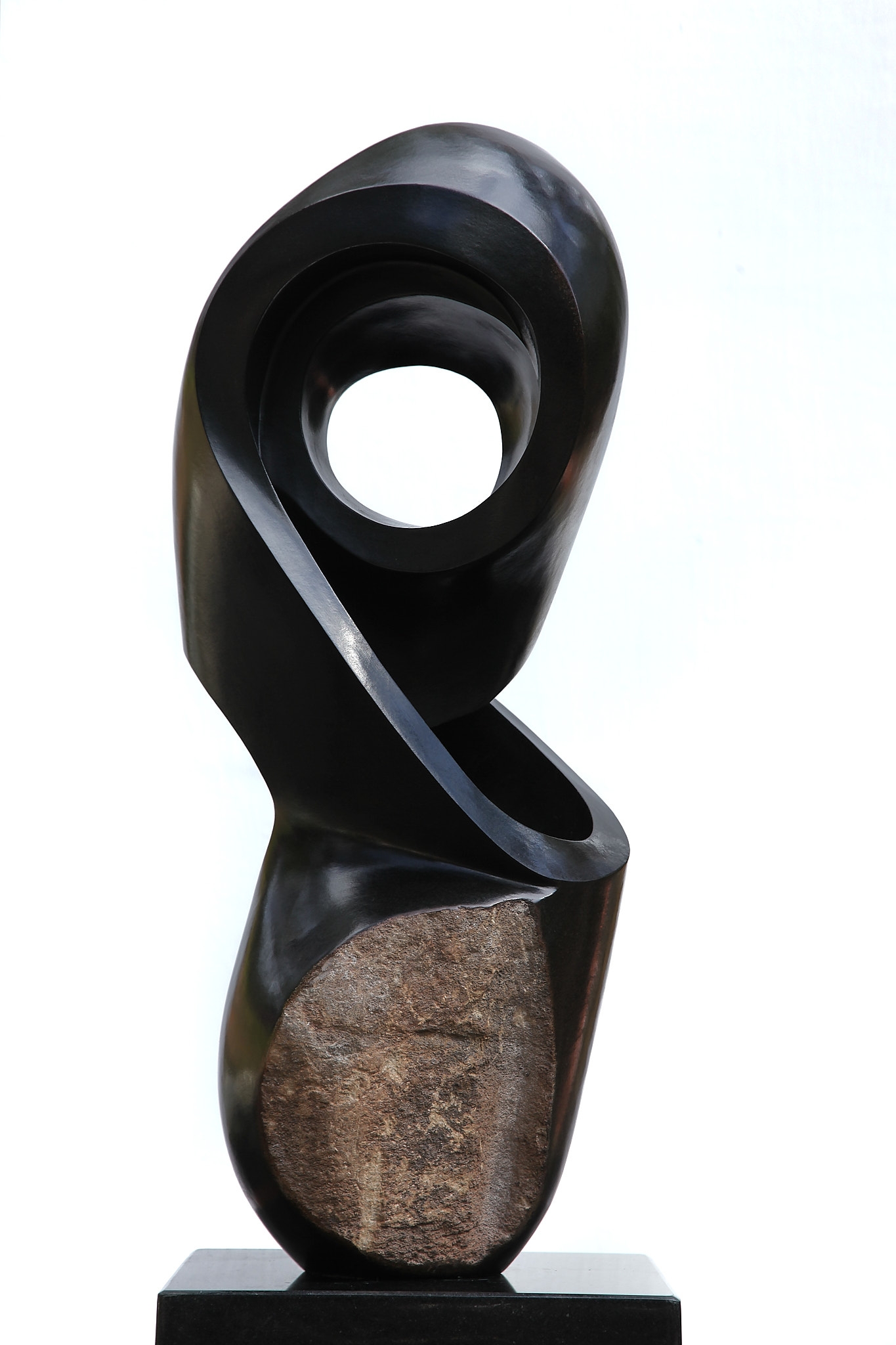African Shona Springstone Abstract Curved Holy Sculpture