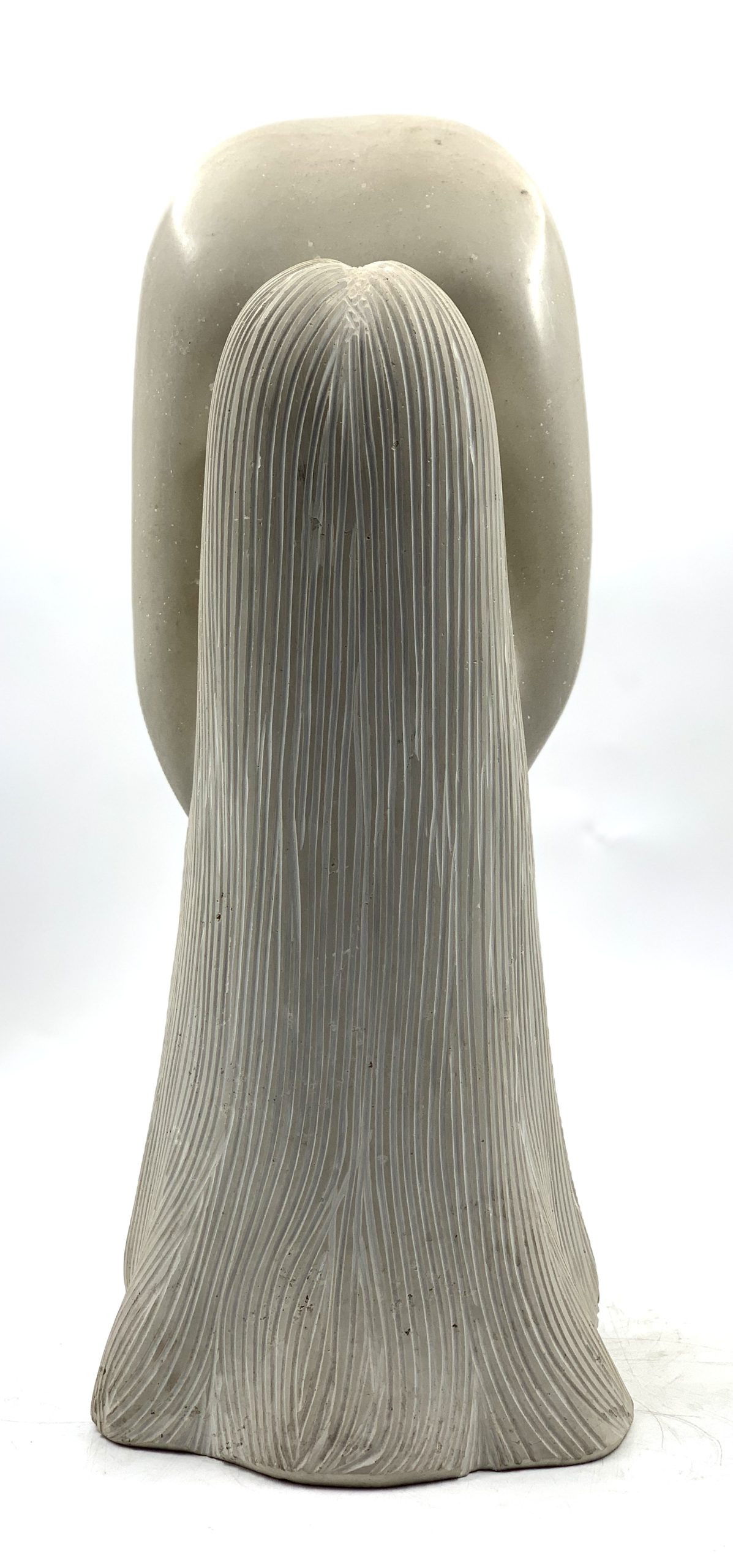 Zimbabwean Shona Sapolite Stone Sculpture of a Woman Washing Her Hair