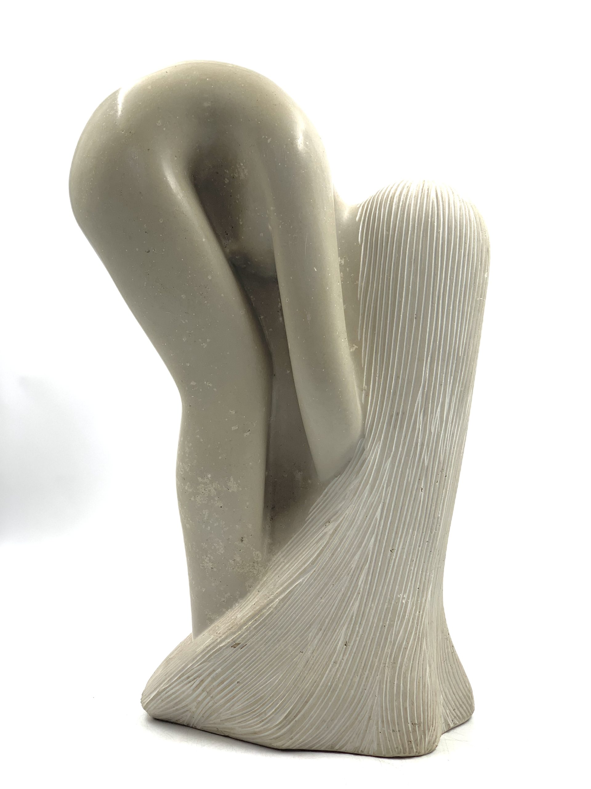 Zimbabwean Shona Sapolite Stone Sculpture of a Woman Washing Her Hair