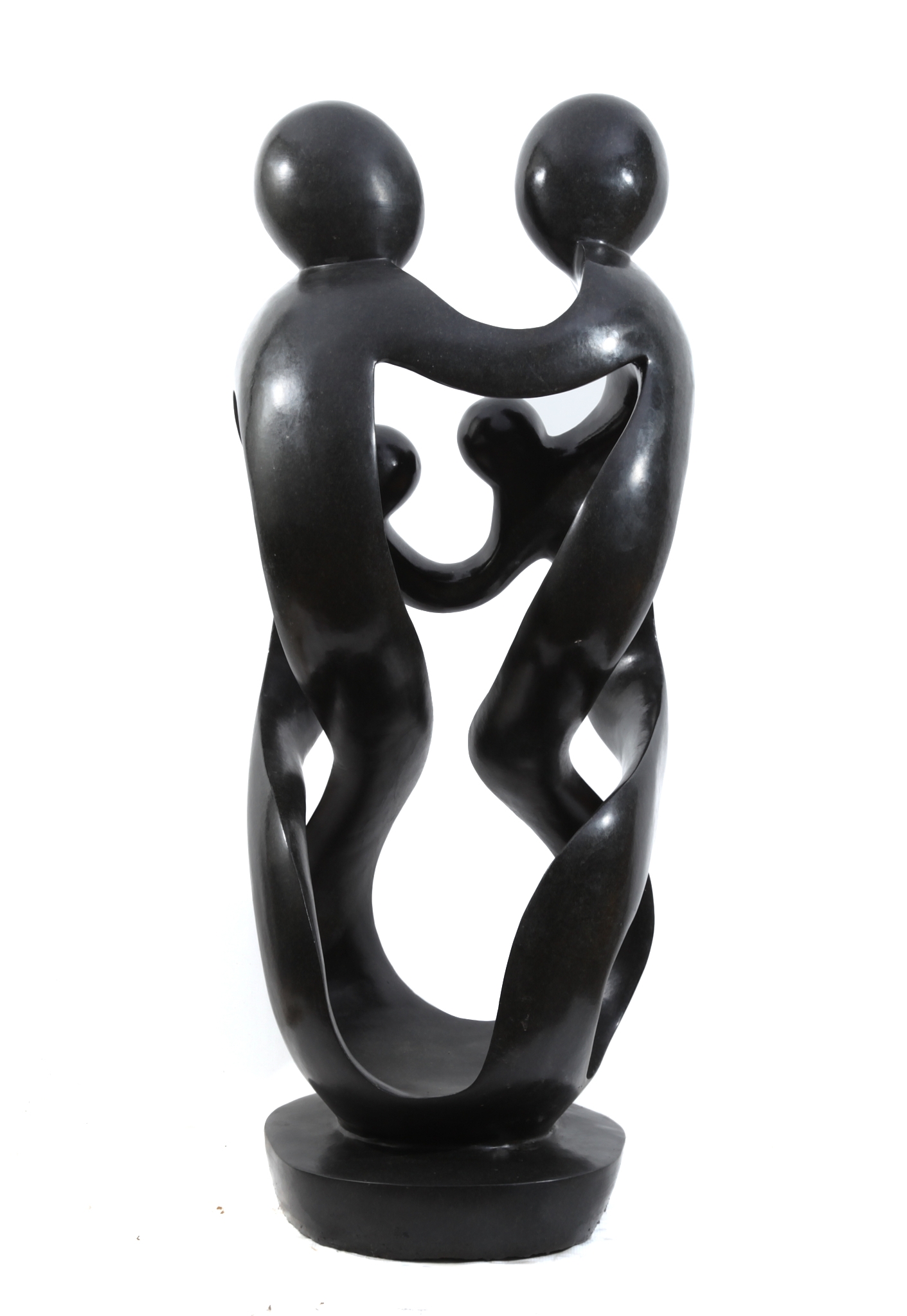 Large Springstone Carved Shona Sculpture of a Family of Four (2 Adults and 2 children)