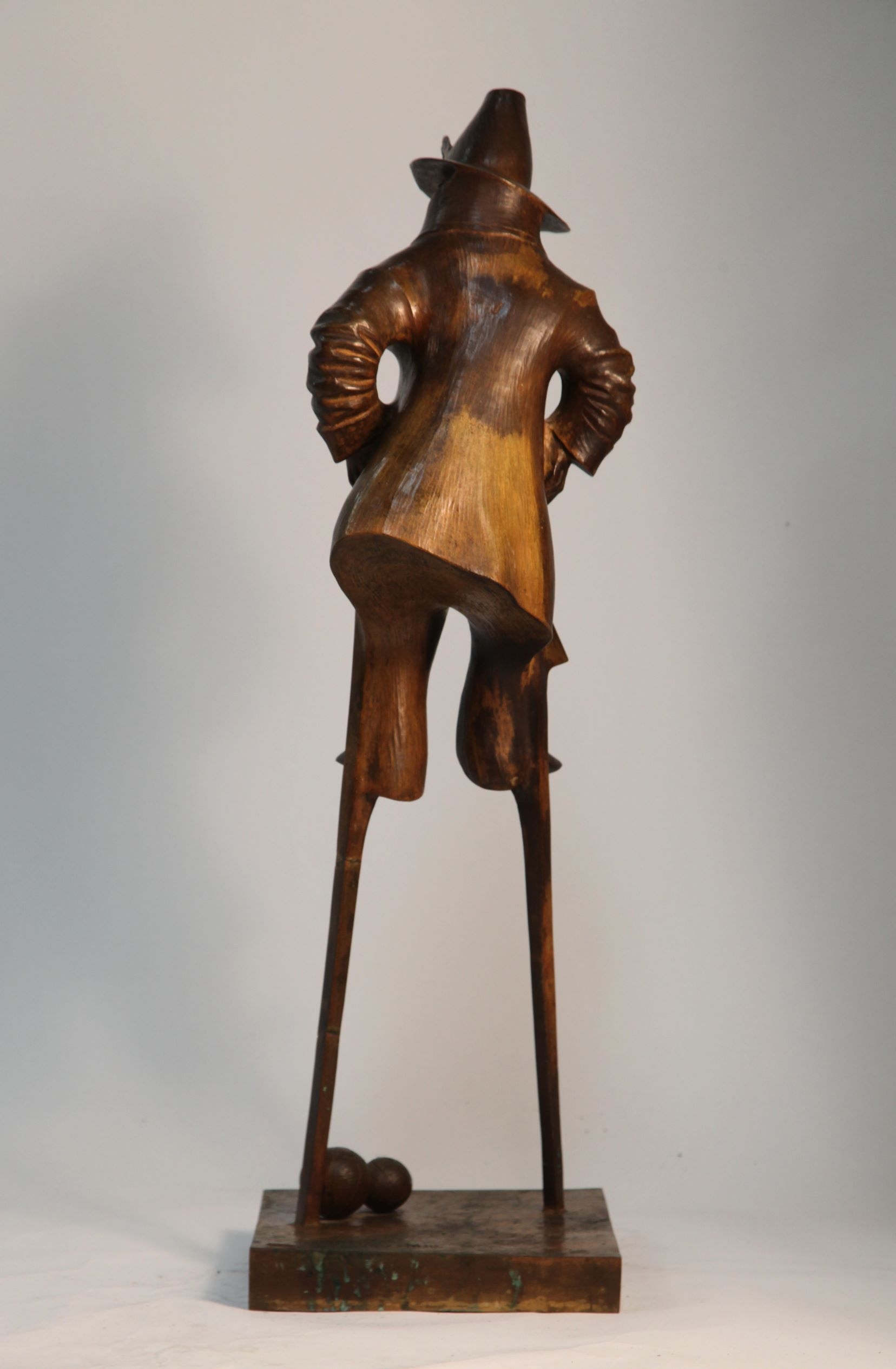 Large Bronze Figurative Sculpture - Harlequin on Stilts by Harry Marinsky - Image 3