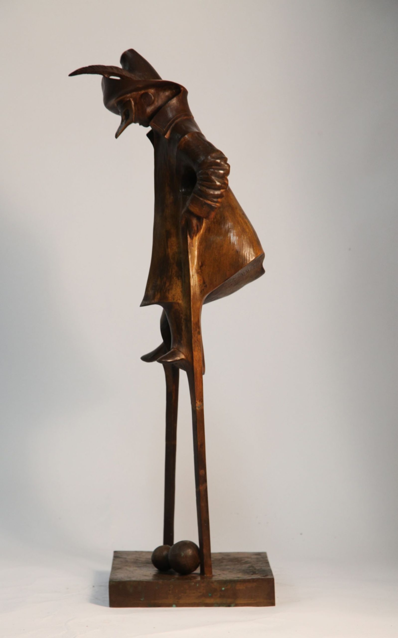 Large Bronze Figurative Sculpture - Harlequin on Stilts by Harry Marinsky - Image 2