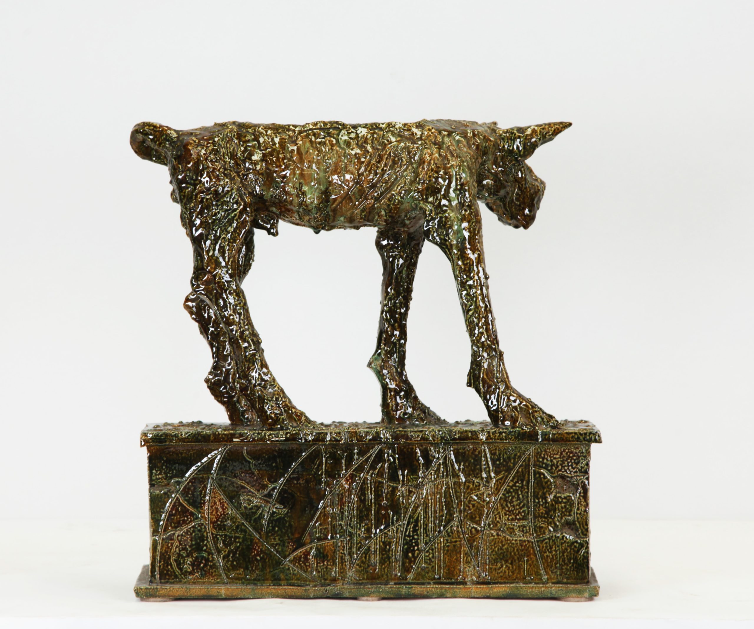 Tabletop Ceramic Animal Sculpture - Walking Dog by Ian Gregory (Unique) - Image 3