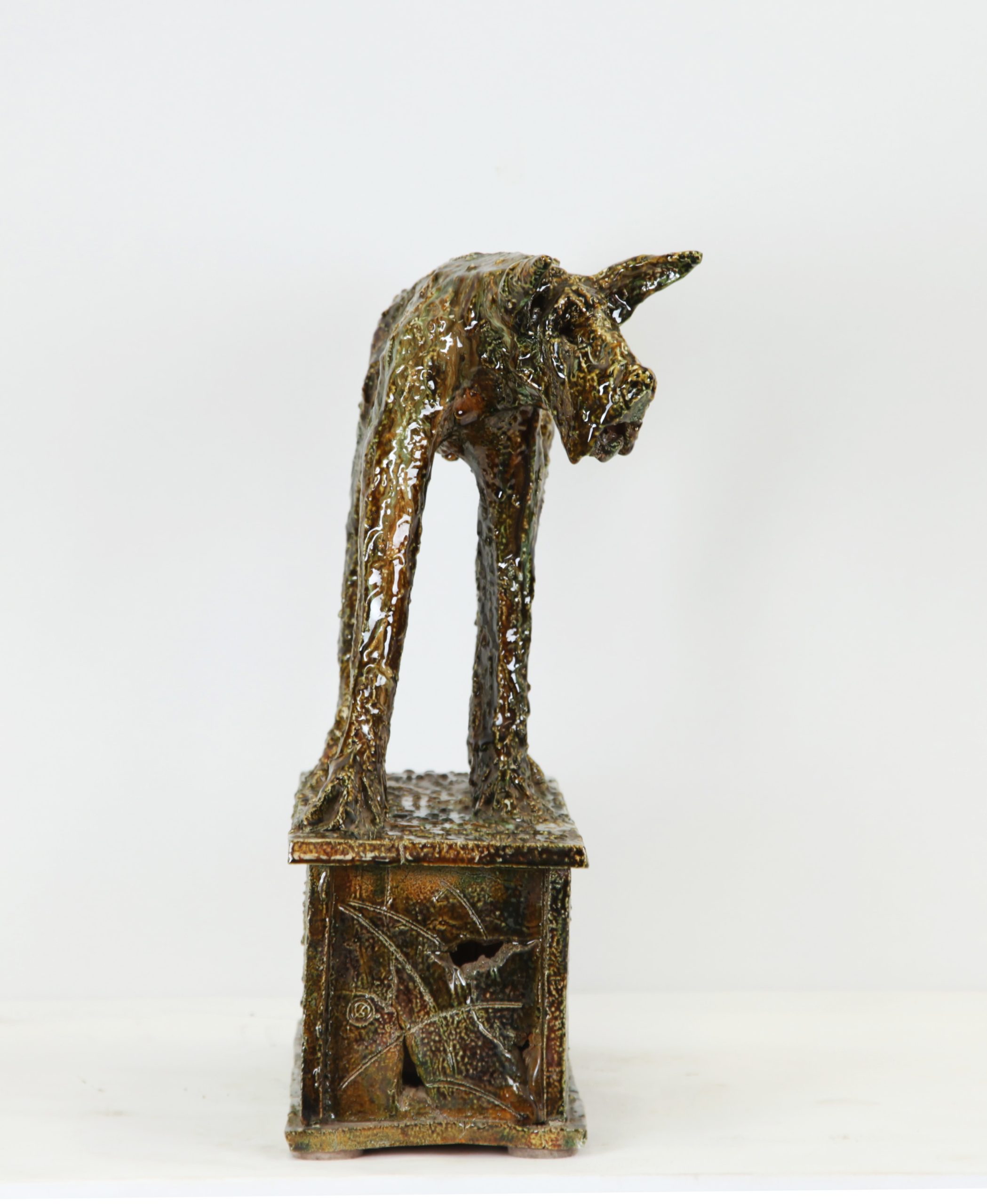 Tabletop Ceramic Animal Sculpture - Walking Dog by Ian Gregory (Unique) - Image 4