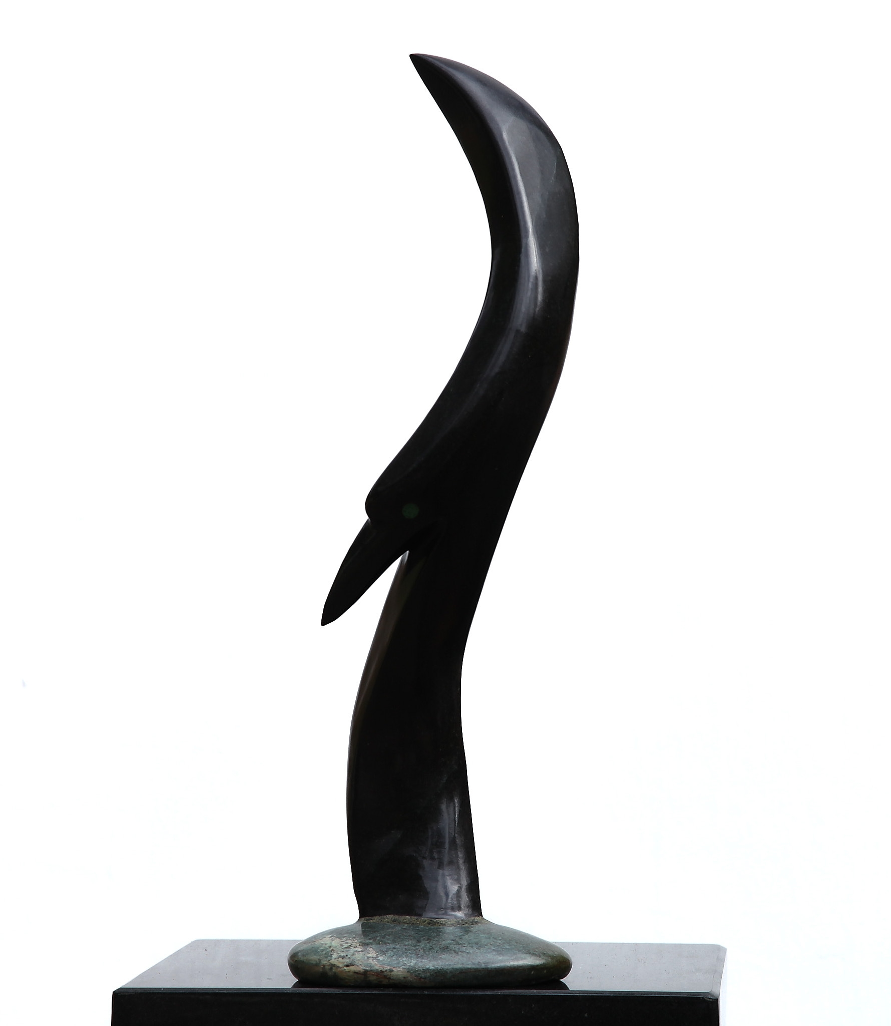 Tabletop Zimbabwean Hand carved Shona Springstone Sculpture Depicting the Flight of a Bird