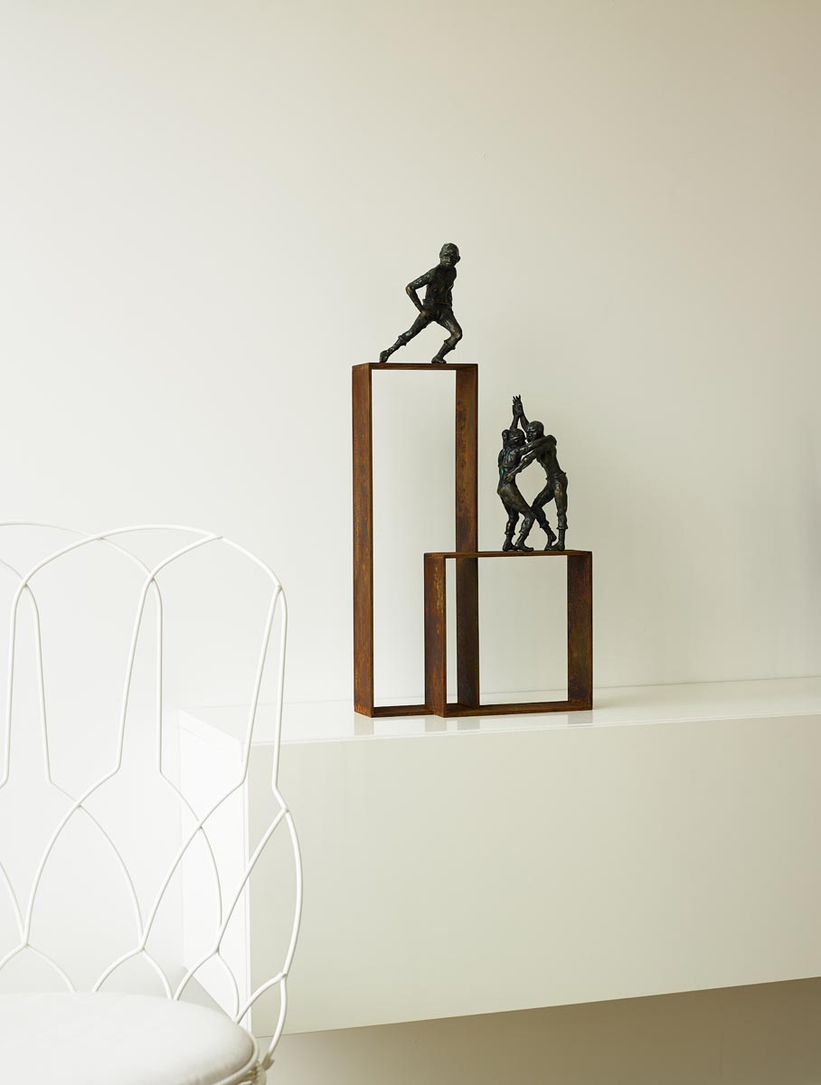 Tabletop Bronze Figurative Sculpture - Lost in Tango by Jacques Vanroose (Edition of 75) - Image 4