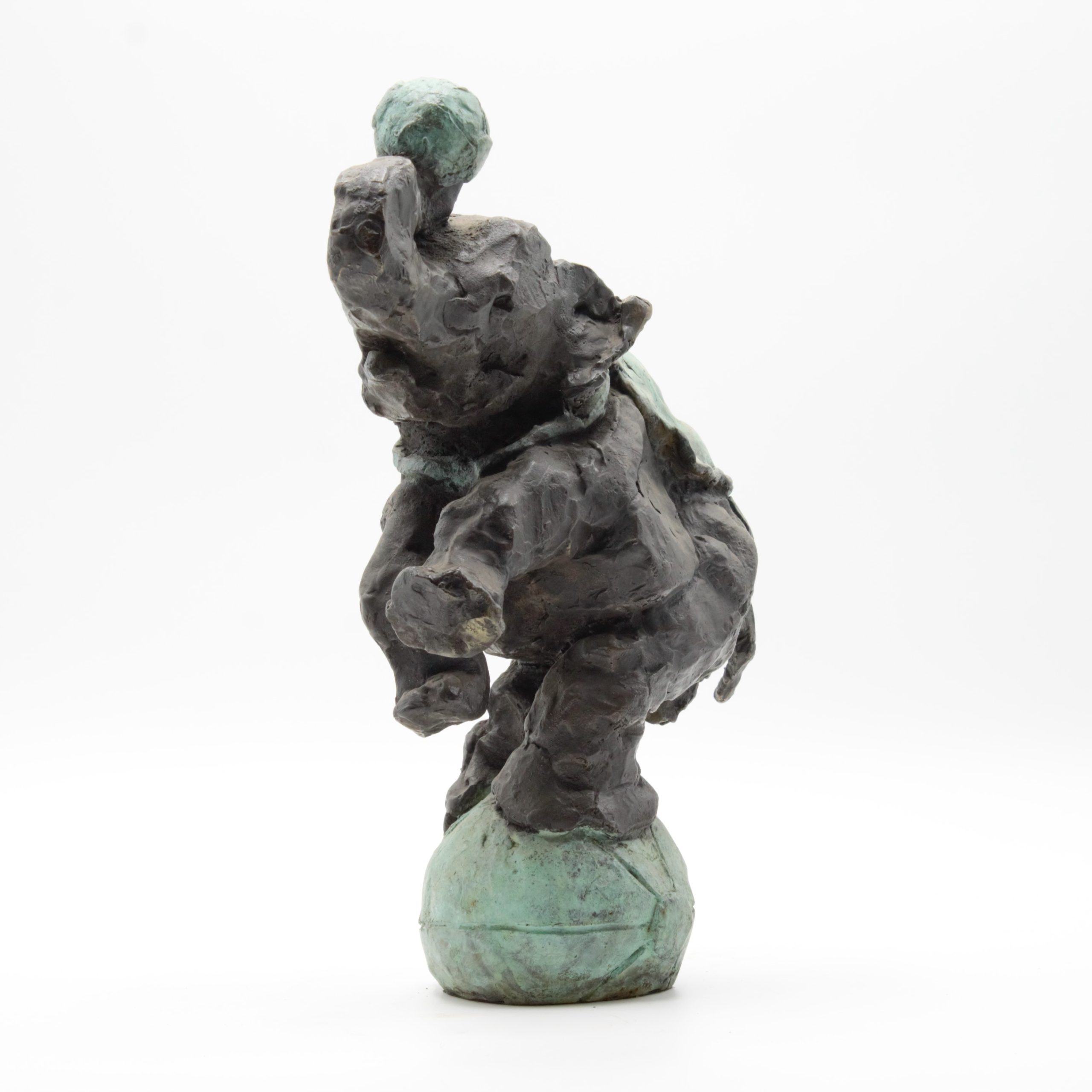 Tabletop Bronze Figurative Animal Sculpture - Elephant Teetering on Ball by Jim Unsworth (Edition of 12) - Image 6