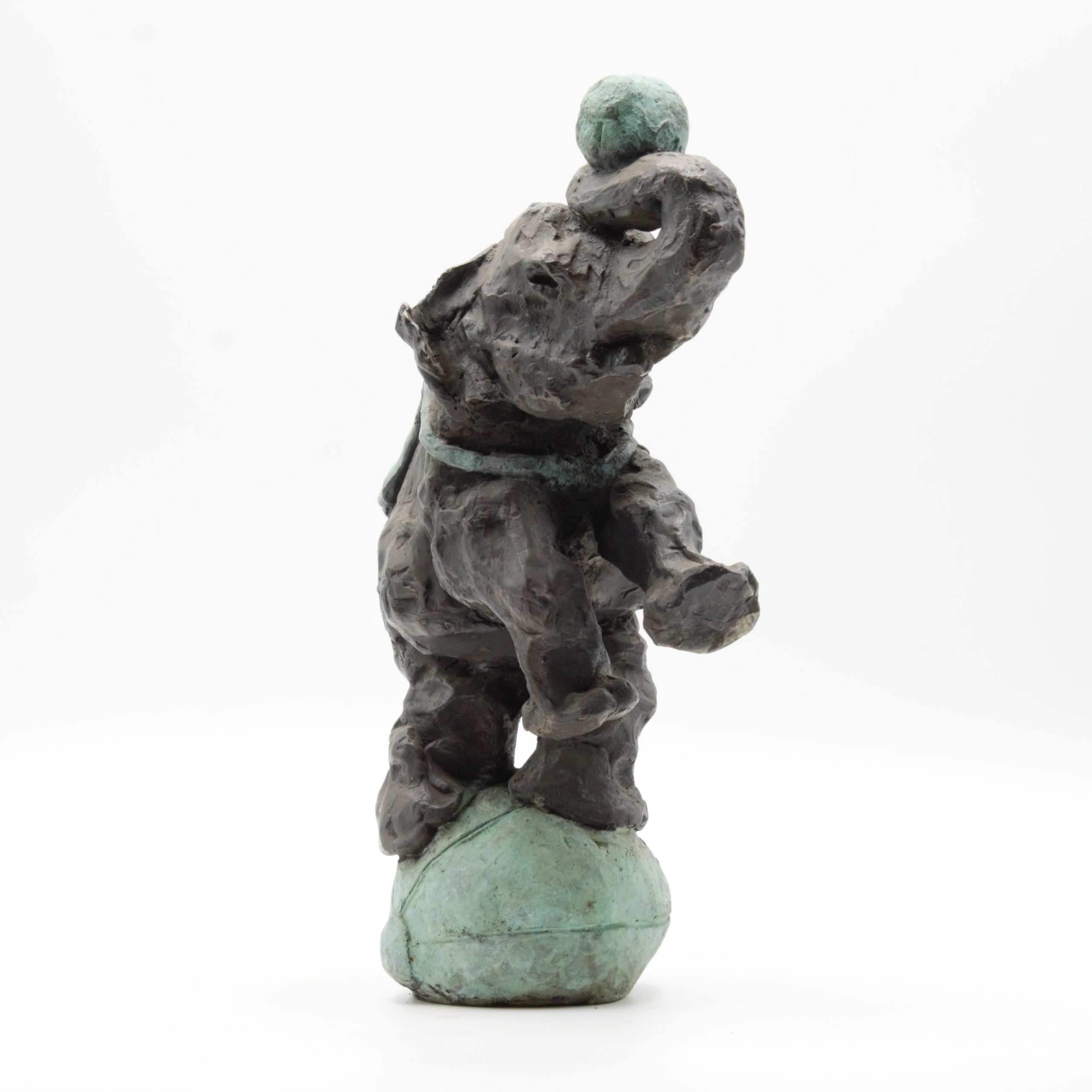 Tabletop Bronze Figurative Animal Sculpture - Elephant Teetering on Ball by Jim Unsworth (Edition of 12) - Image 3
