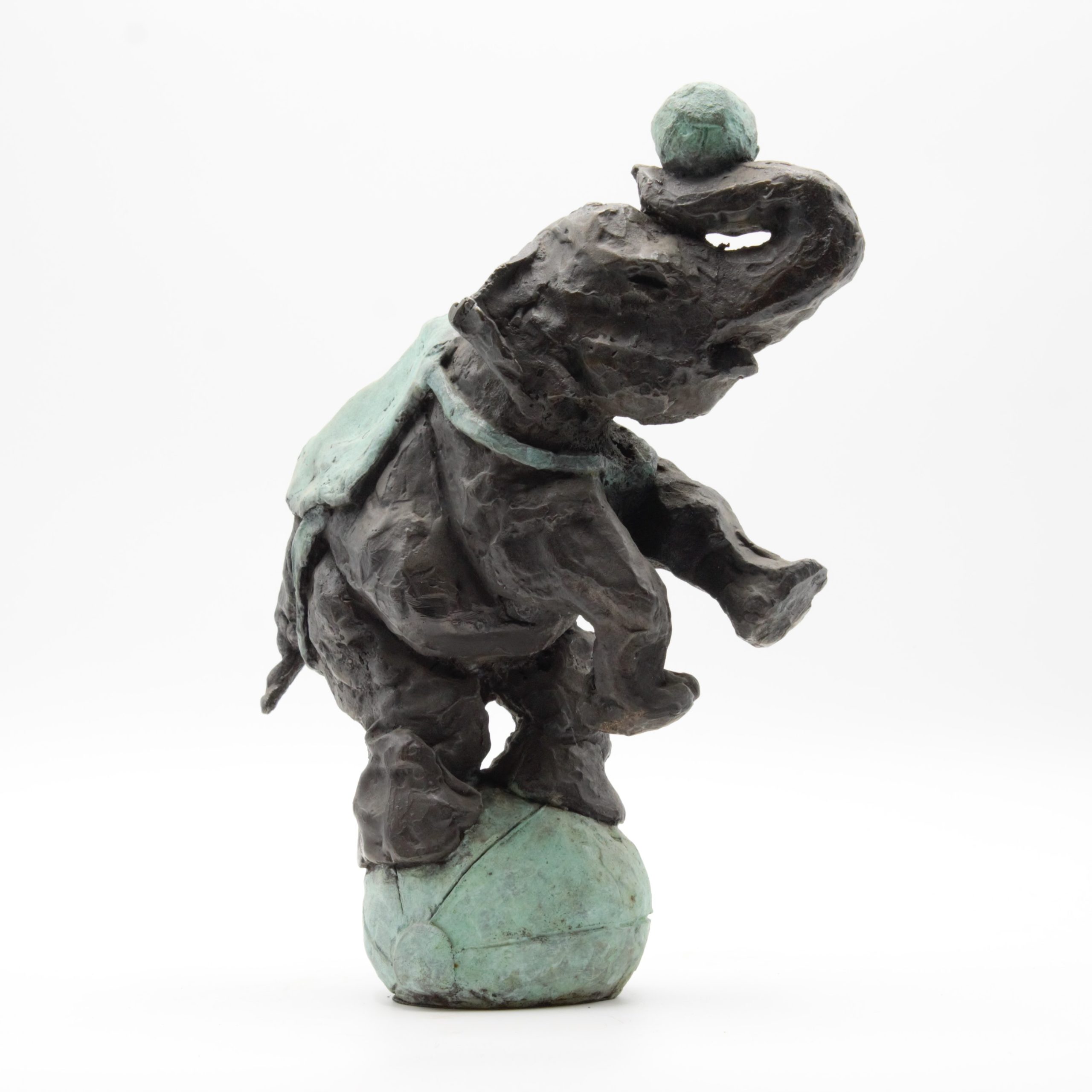 Tabletop Bronze Figurative Animal Sculpture - Elephant Teetering on Ball by Jim Unsworth (Edition of 12) - Image 5