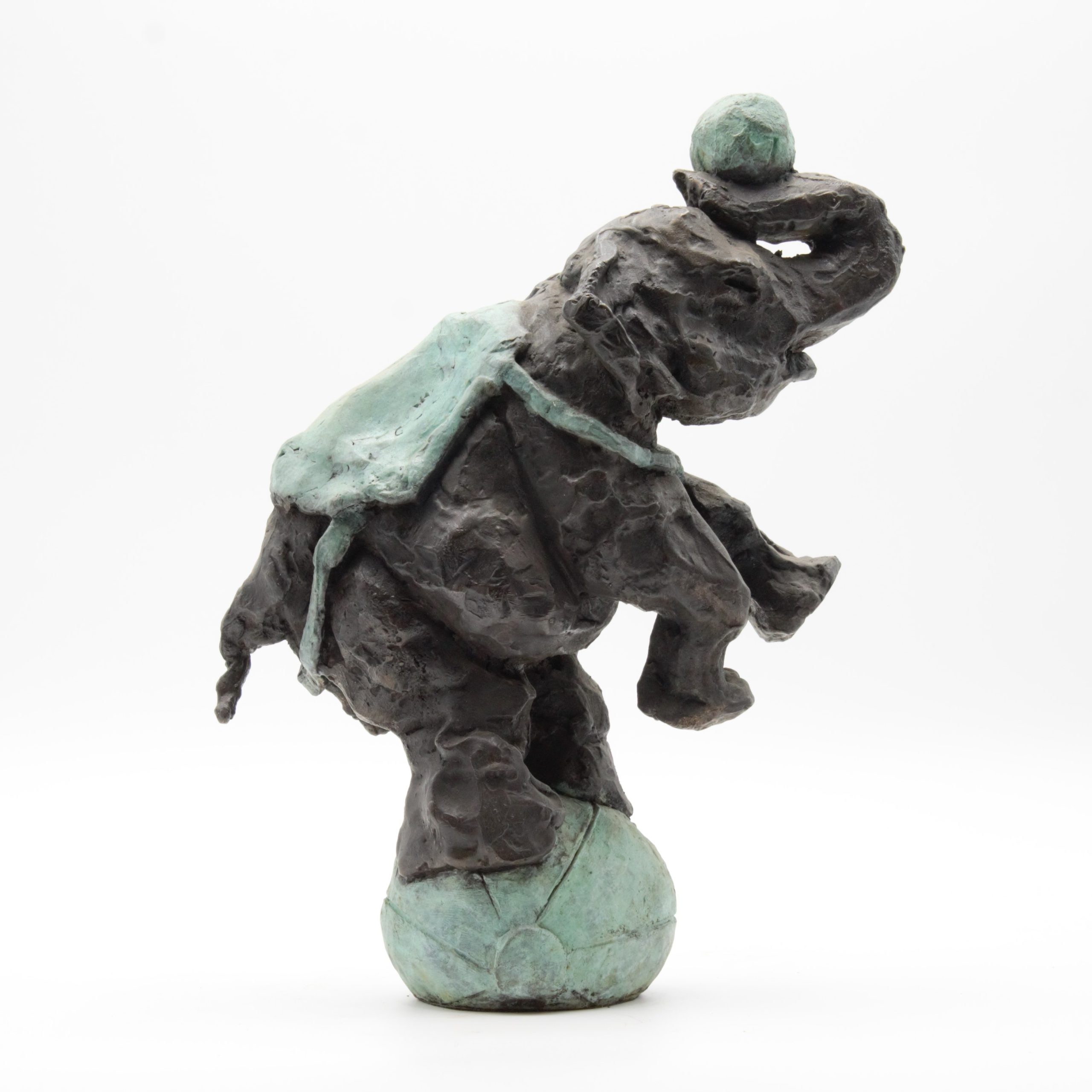 Tabletop Bronze Figurative Animal Sculpture - Elephant Teetering on Ball by Jim Unsworth (Edition of 12) - Image 4