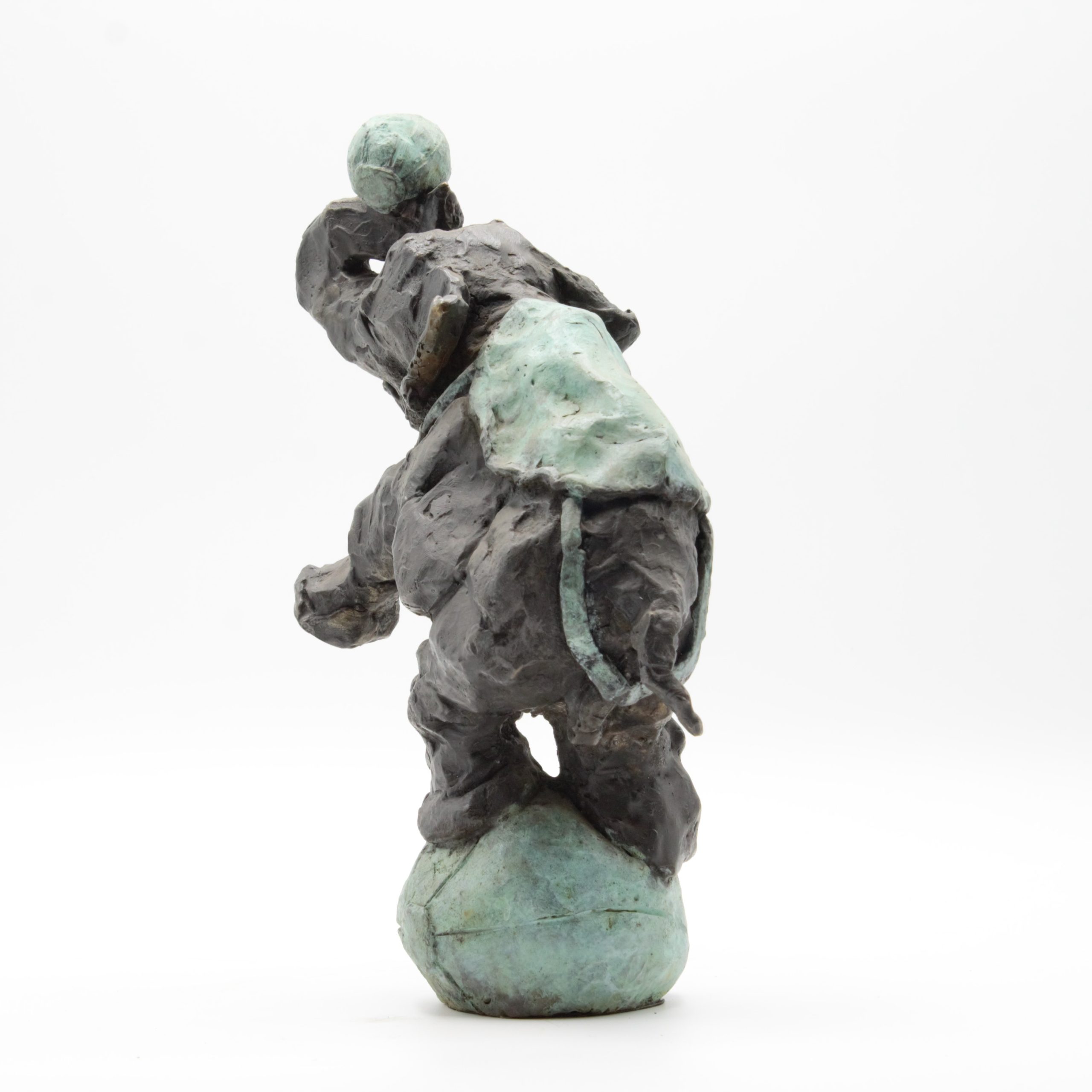 Tabletop Bronze Figurative Animal Sculpture - Elephant Teetering on Ball by Jim Unsworth (Edition of 12) - Image 2