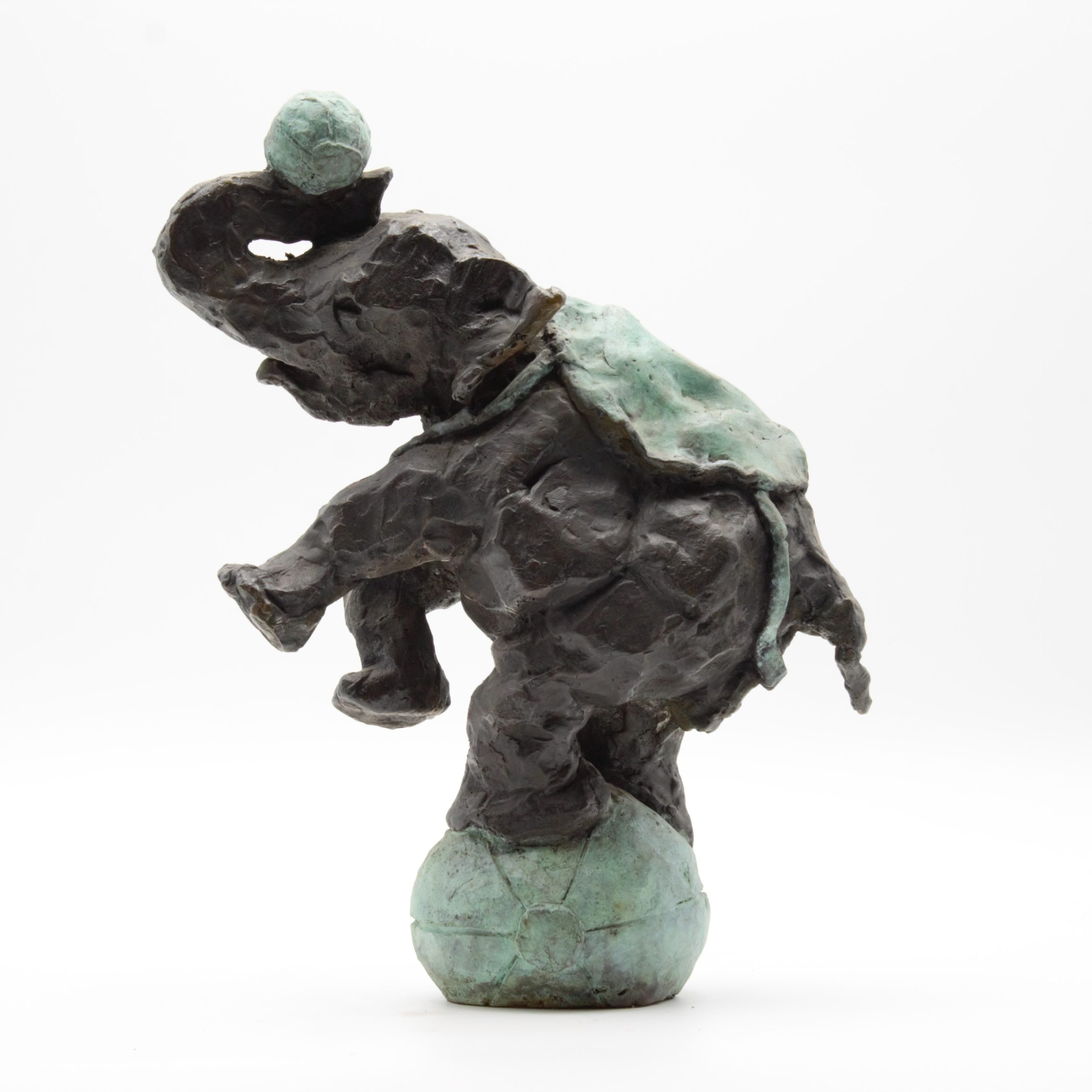 Tabletop Bronze Figurative Animal Sculpture - Elephant Teetering on Ball by Jim Unsworth (Edition of 12) - Image 7