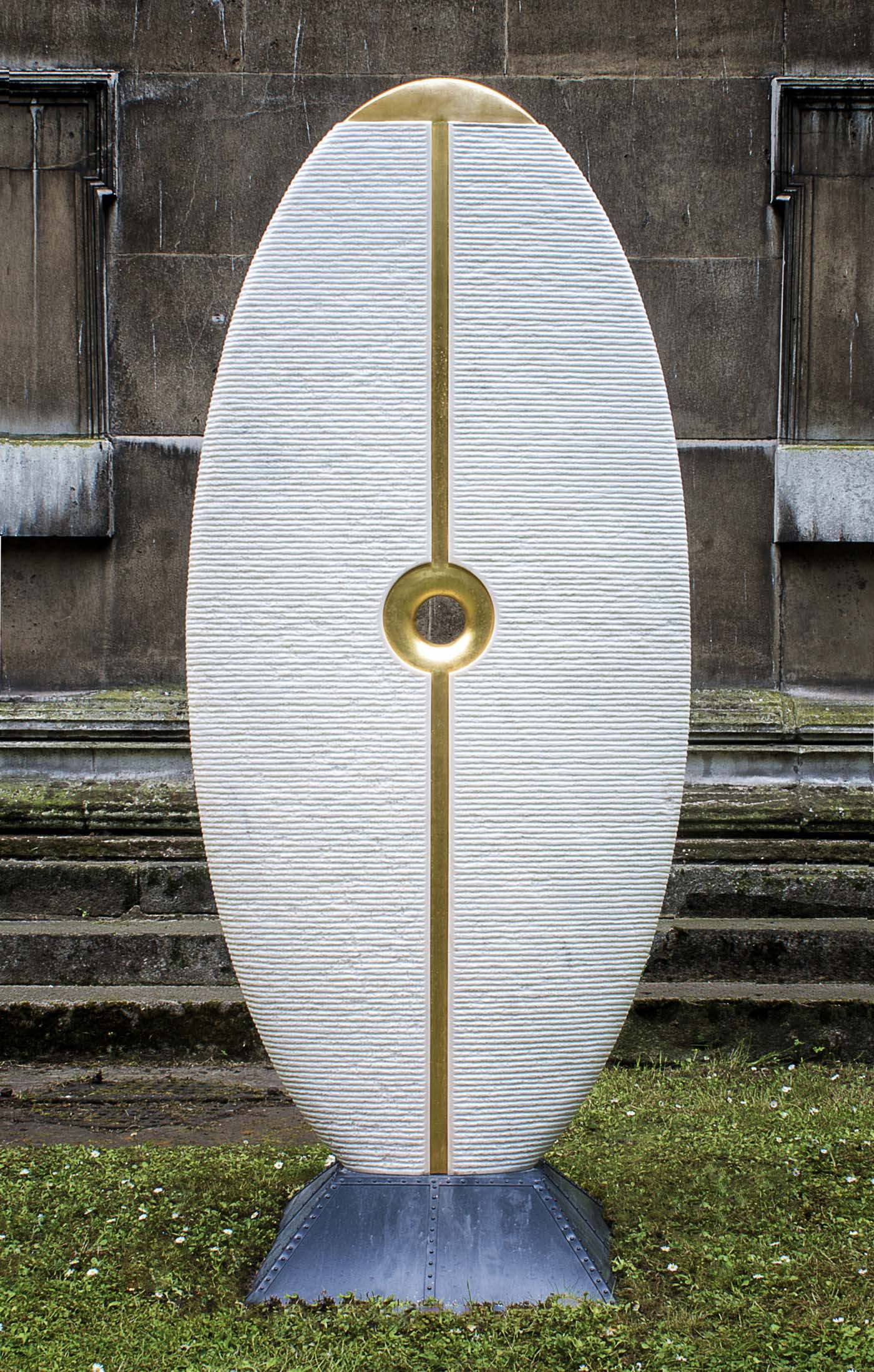 Large Marble Gold Abstract Sculpture - Atman by Jonathan Loxley - Image 3