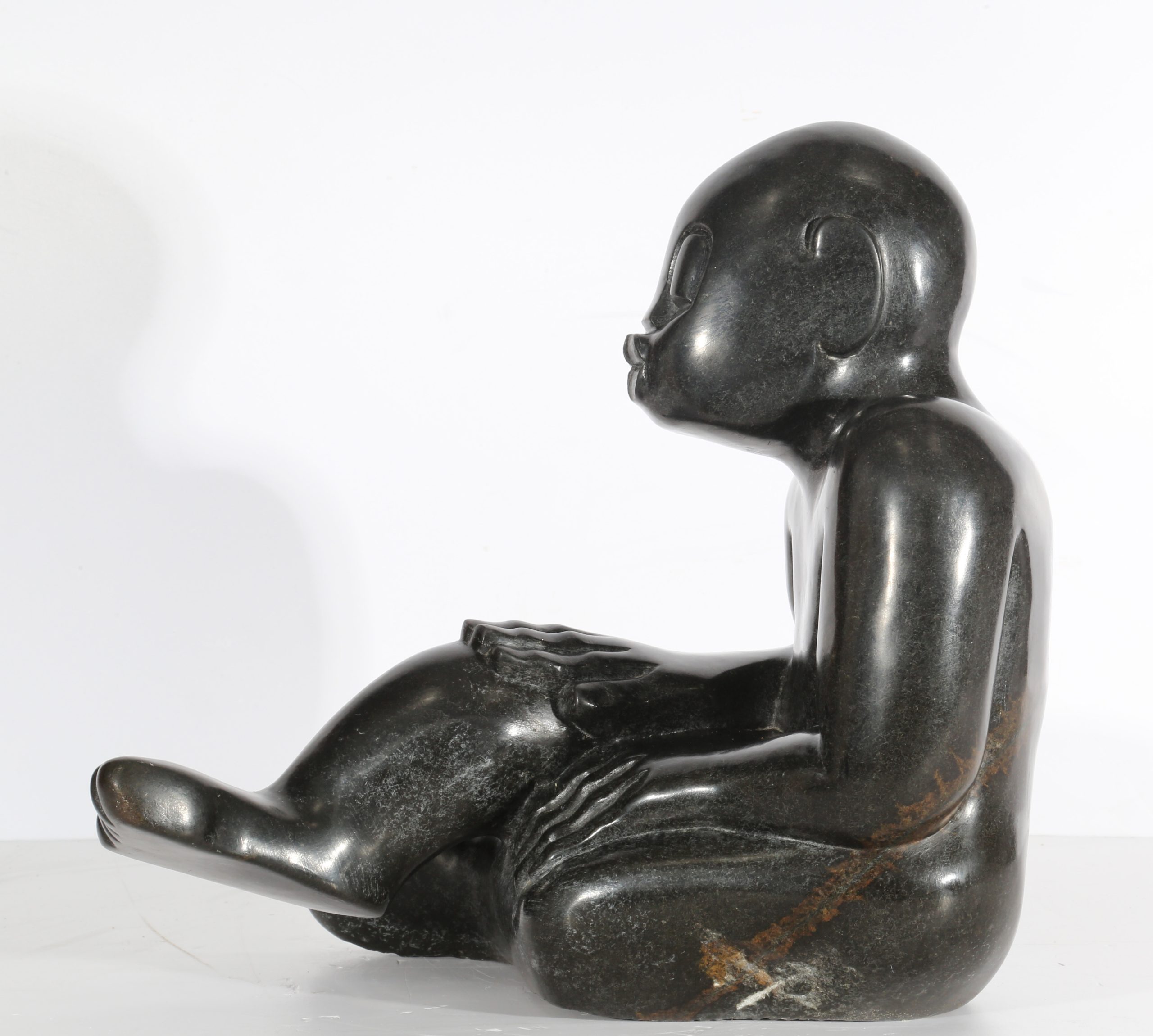 Tabletop Figurative Stone Sculpture - Adviser by Jonathan Mhondorohuma (Unique) - Image 2