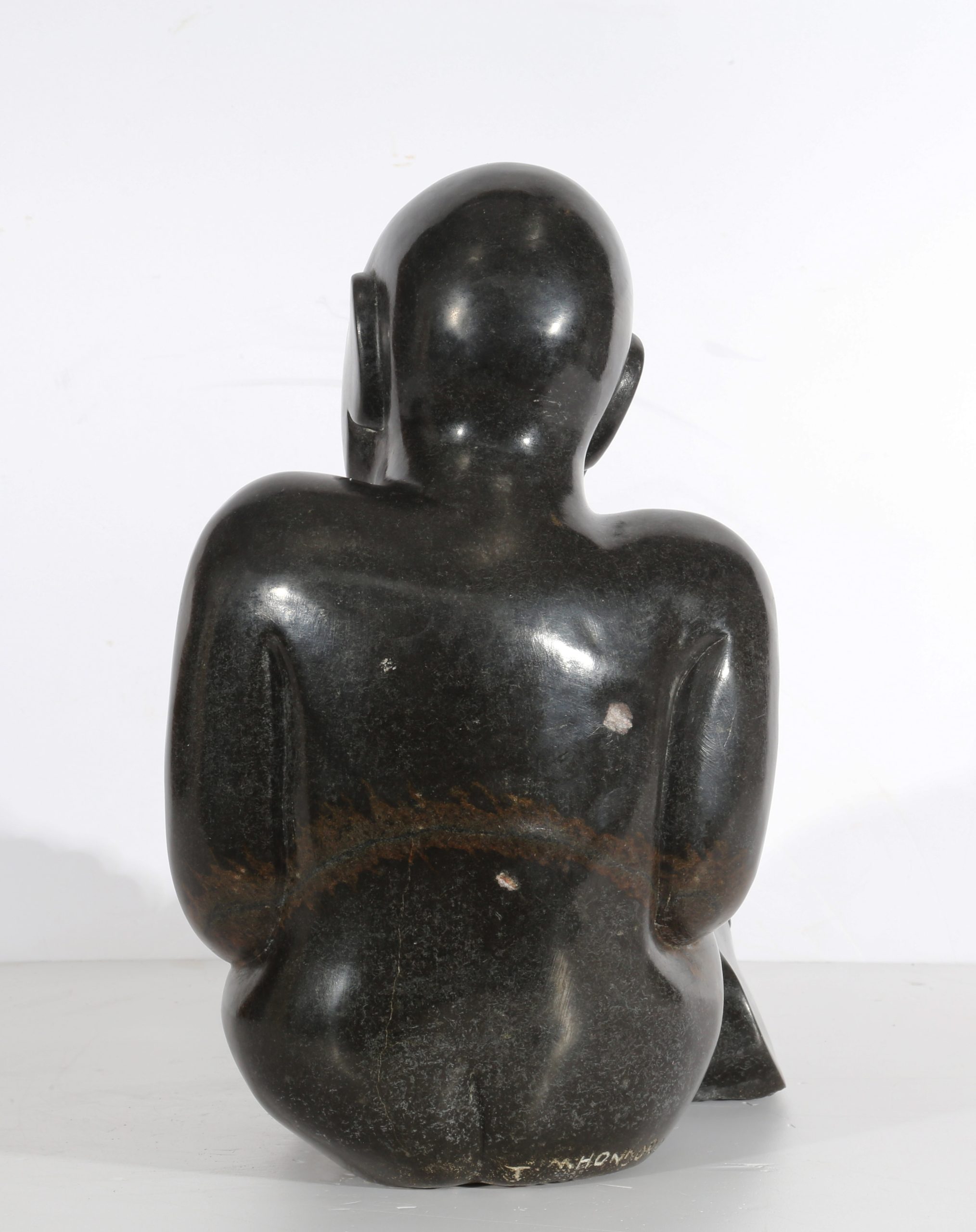 Tabletop Figurative Stone Sculpture - Adviser by Jonathan Mhondorohuma (Unique) - Image 4