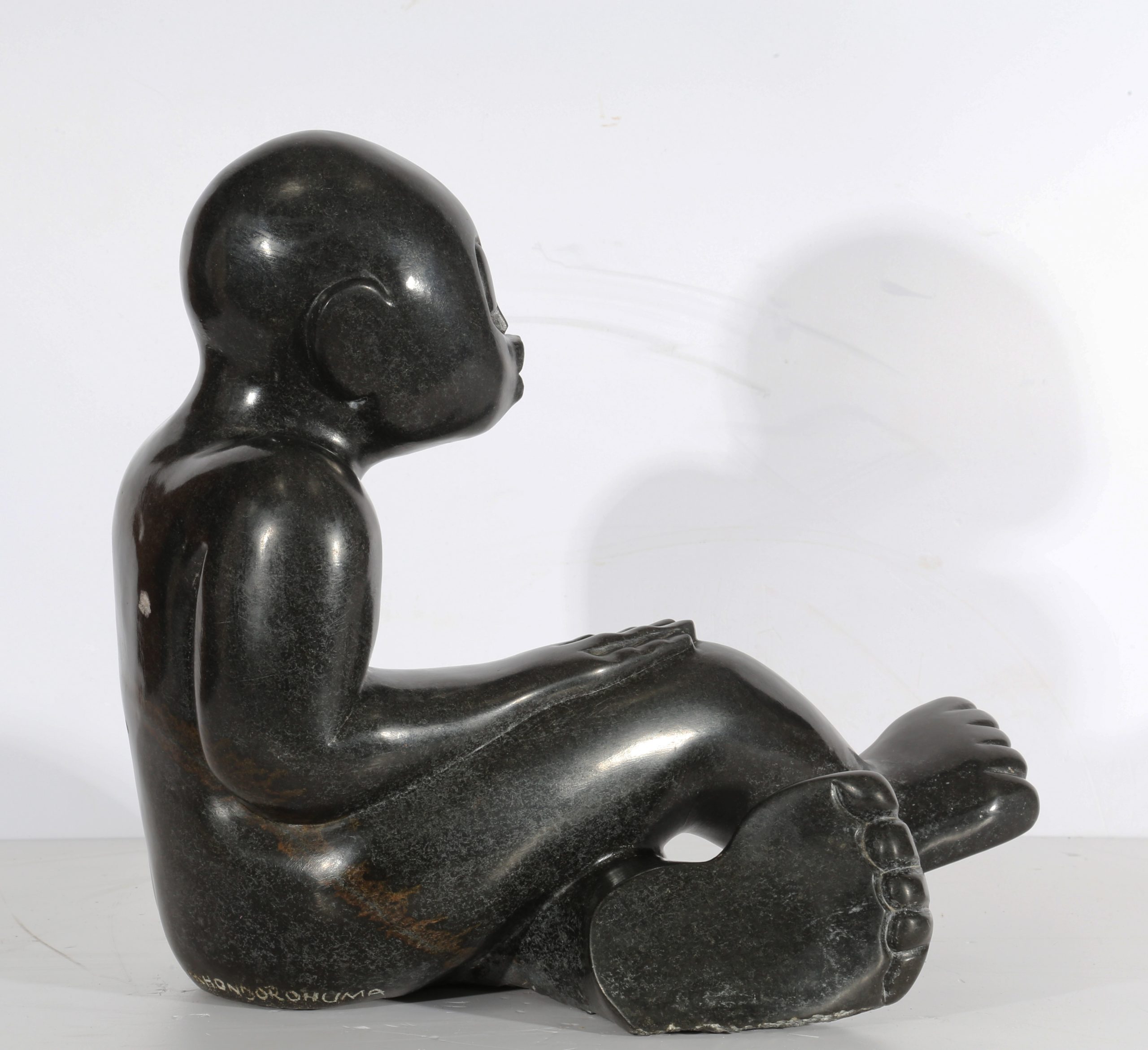 Tabletop Figurative Stone Sculpture - Adviser by Jonathan Mhondorohuma (Unique) - Image 3