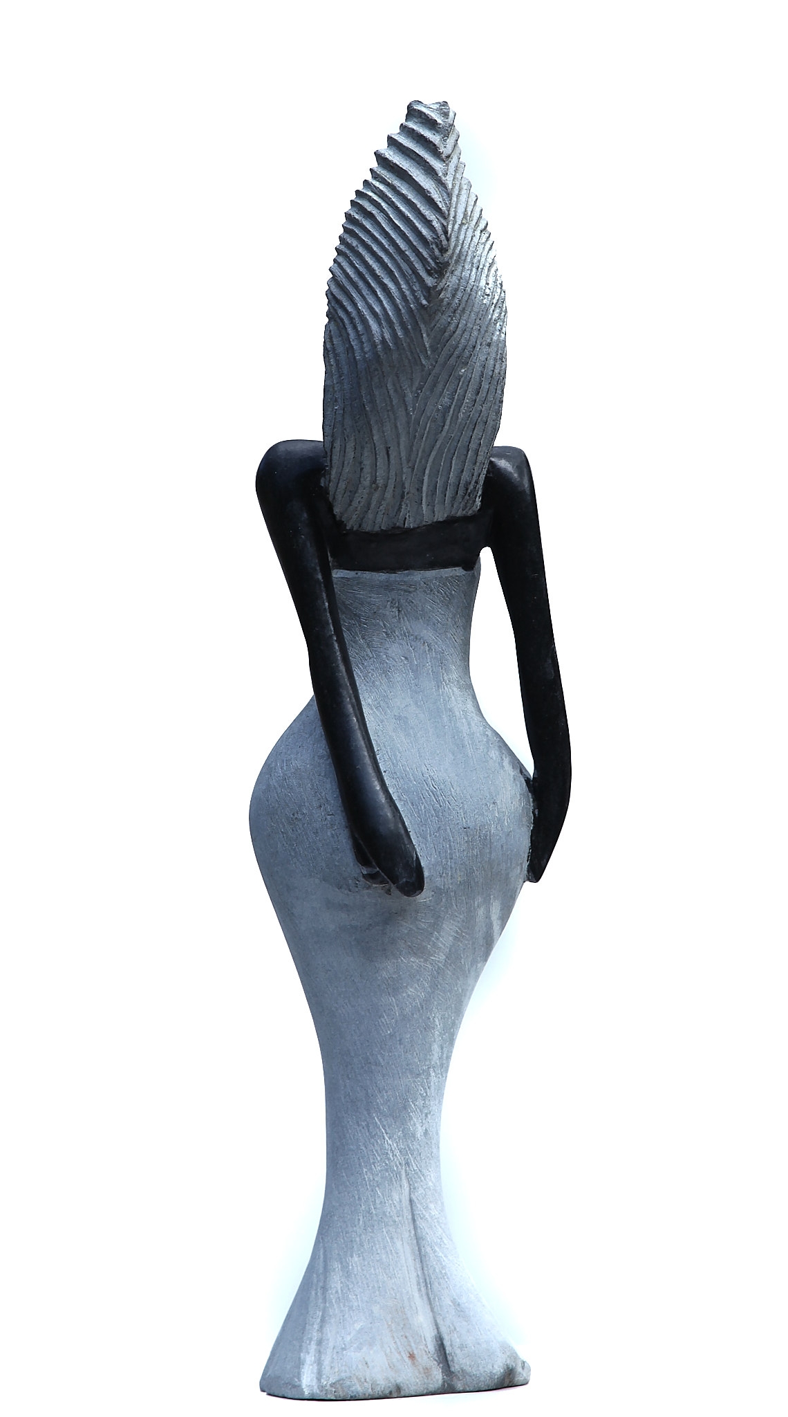 A Shona sculpture made of Opal stone, showcasing a woman in a dress.