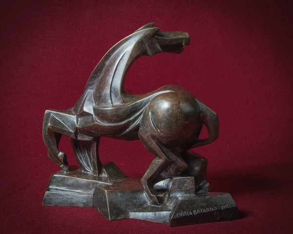 Tabletop Bronze Abstract Horse Sculpture - Caballo De Malaga by Maria Bayardo (Edition of 8) - Image 2