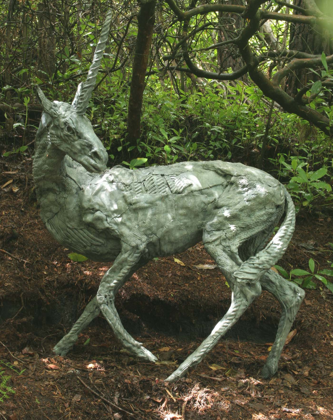 Lifesize Fantasy Bronze Sculpture of a Unicorn