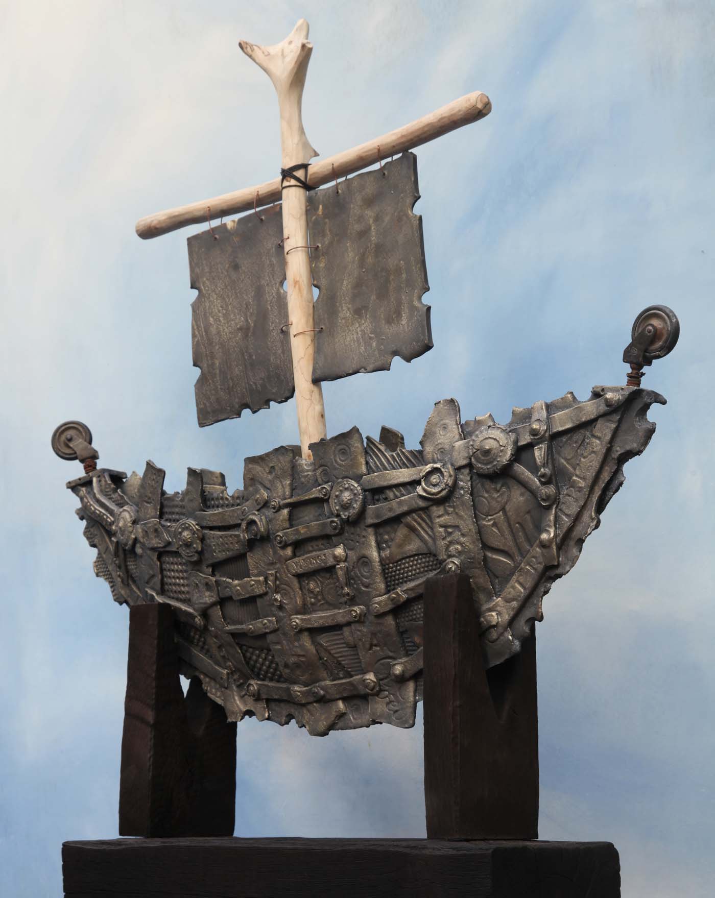 Large Ceramic Nautical Sculpture - Viking Longboat by Mark Smith (Unique) - Image 3